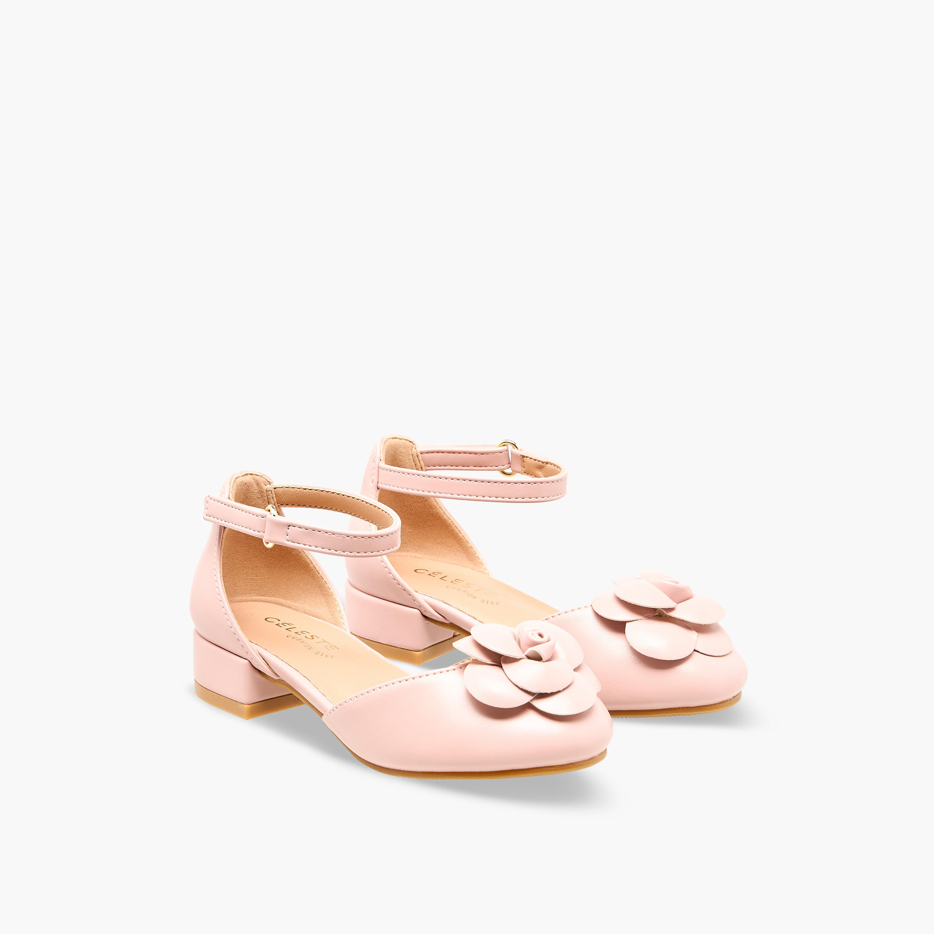 Celeste Girls Block Heel Ankle Strap Shoes-girls-shoes-sandals-image-1