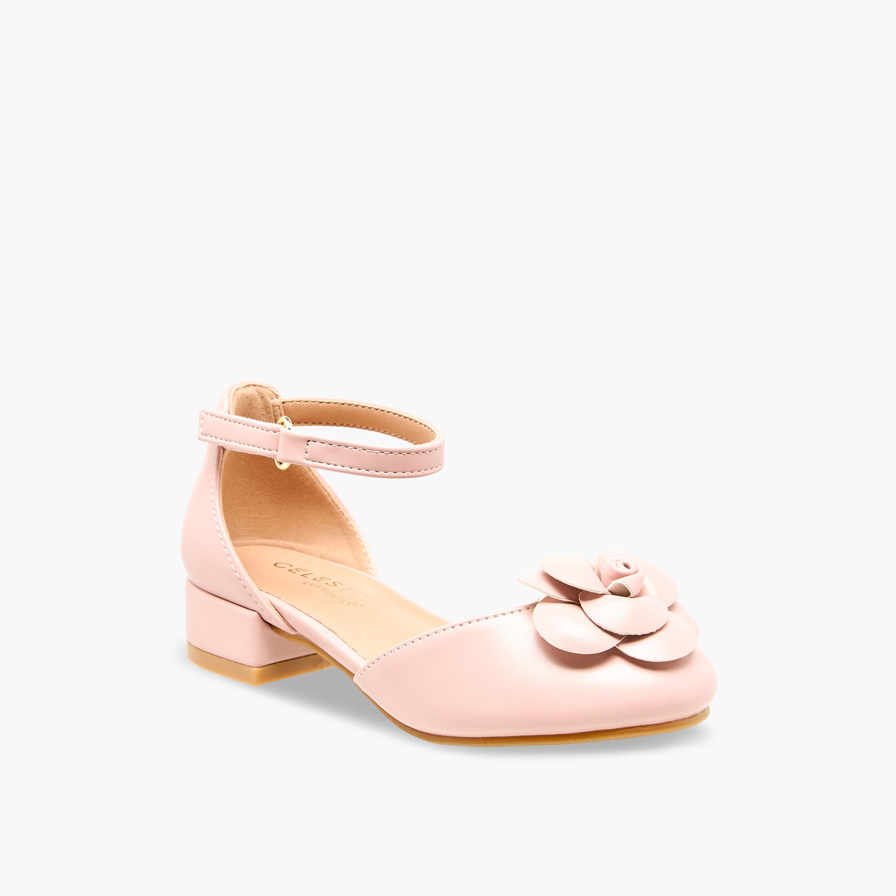 Celeste Girls Block Heel Ankle Strap Shoes-girls-shoes-sandals-image-2