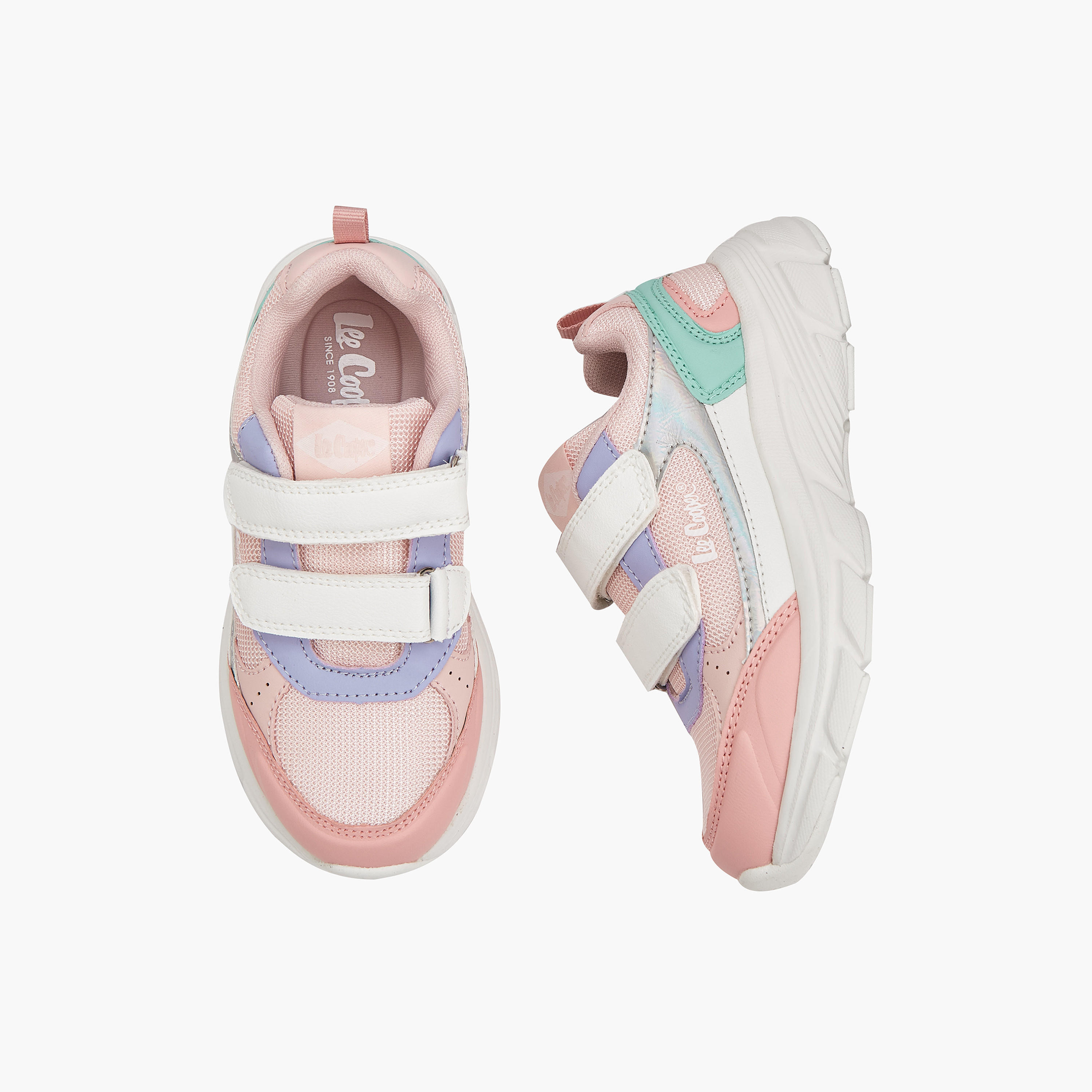 Lee Cooper Girls Panelled Hook and Loop Sneakers-girls-shoes-sneakers-image-1