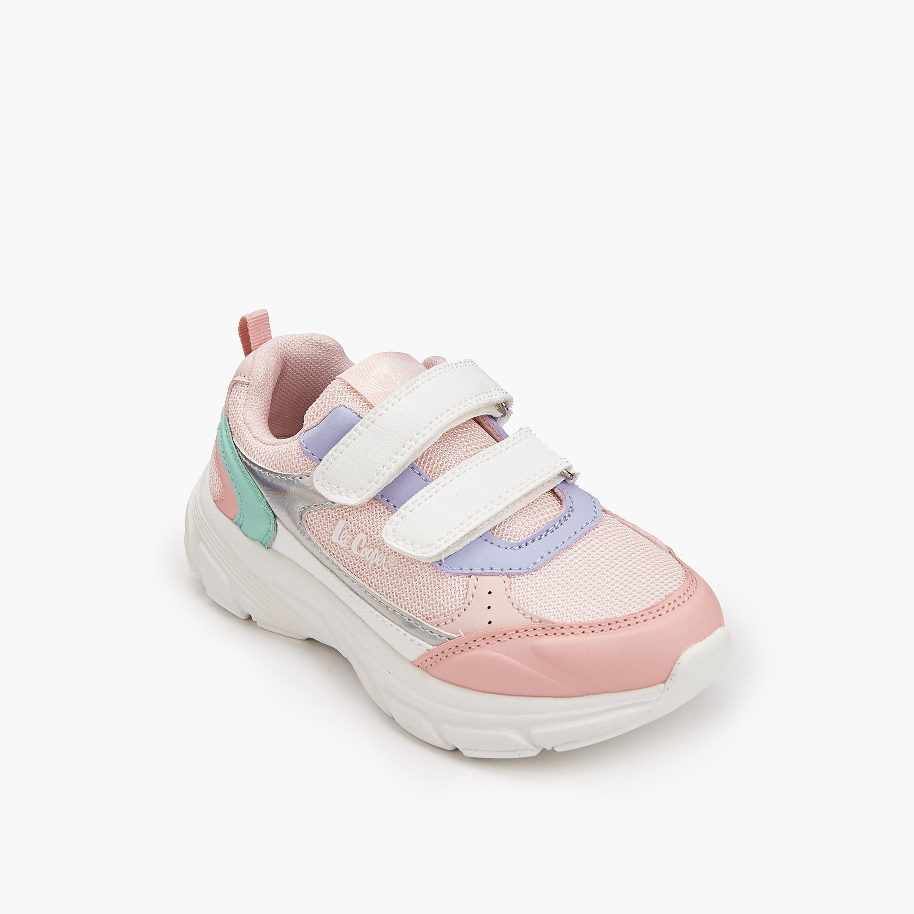 Lee Cooper Girls Panelled Hook and Loop Sneakers-girls-shoes-sneakers-image-2