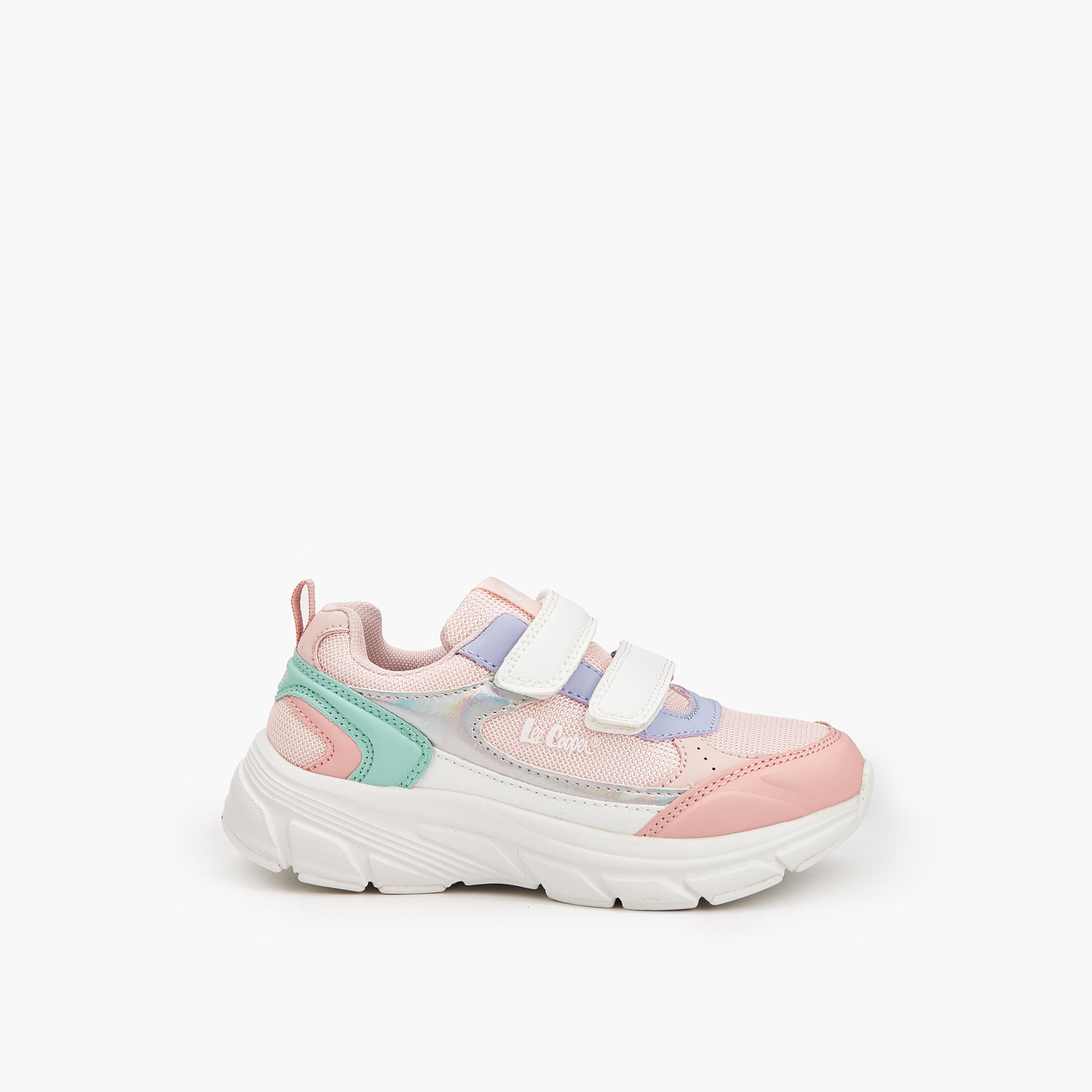 Lee Cooper Girls Panelled Hook and Loop Sneakers-girls-shoes-sneakers-image-3