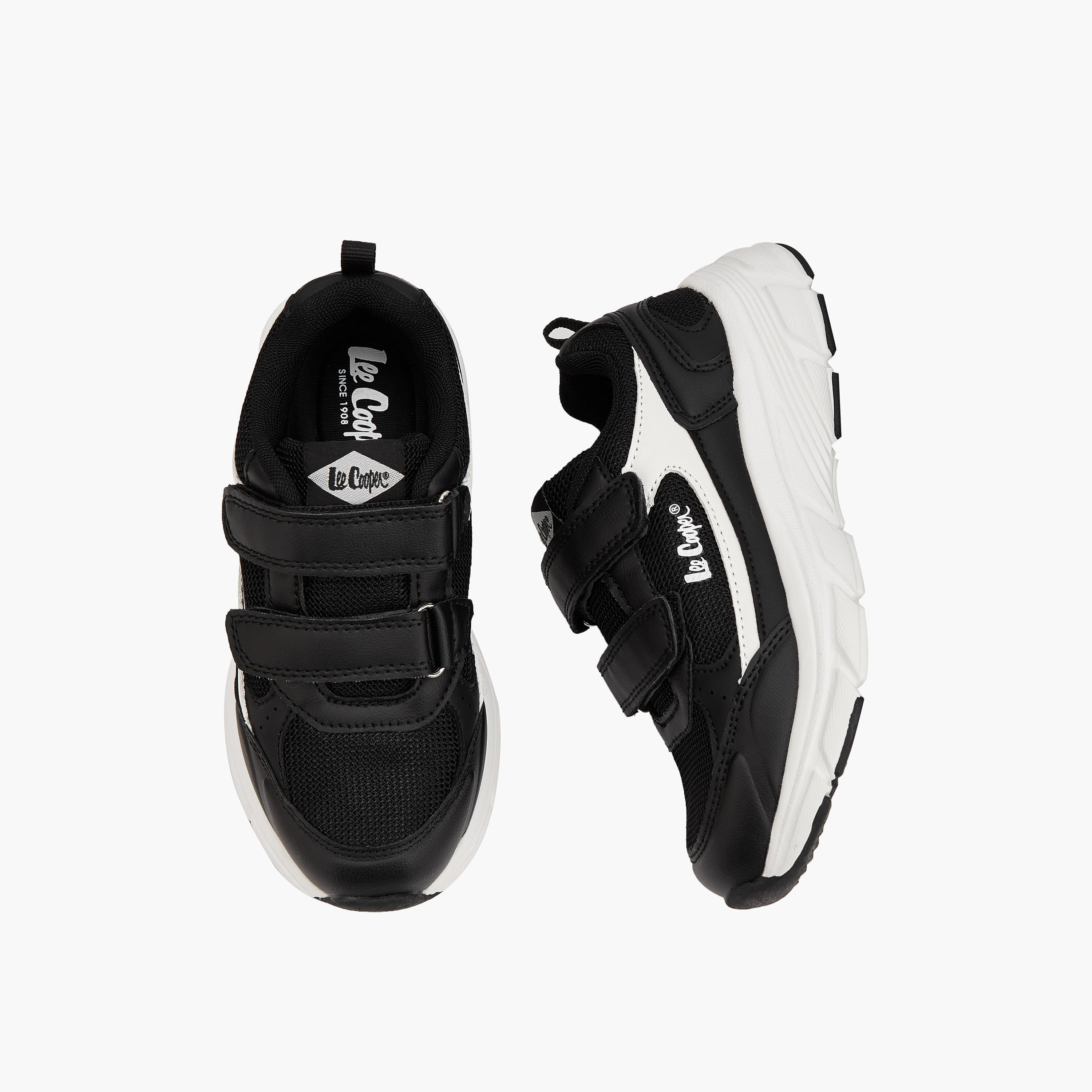 Lee Cooper Boys' Panelled Sneakers with Hook and Loop Closure-boys-shoes-sneakers-image-1