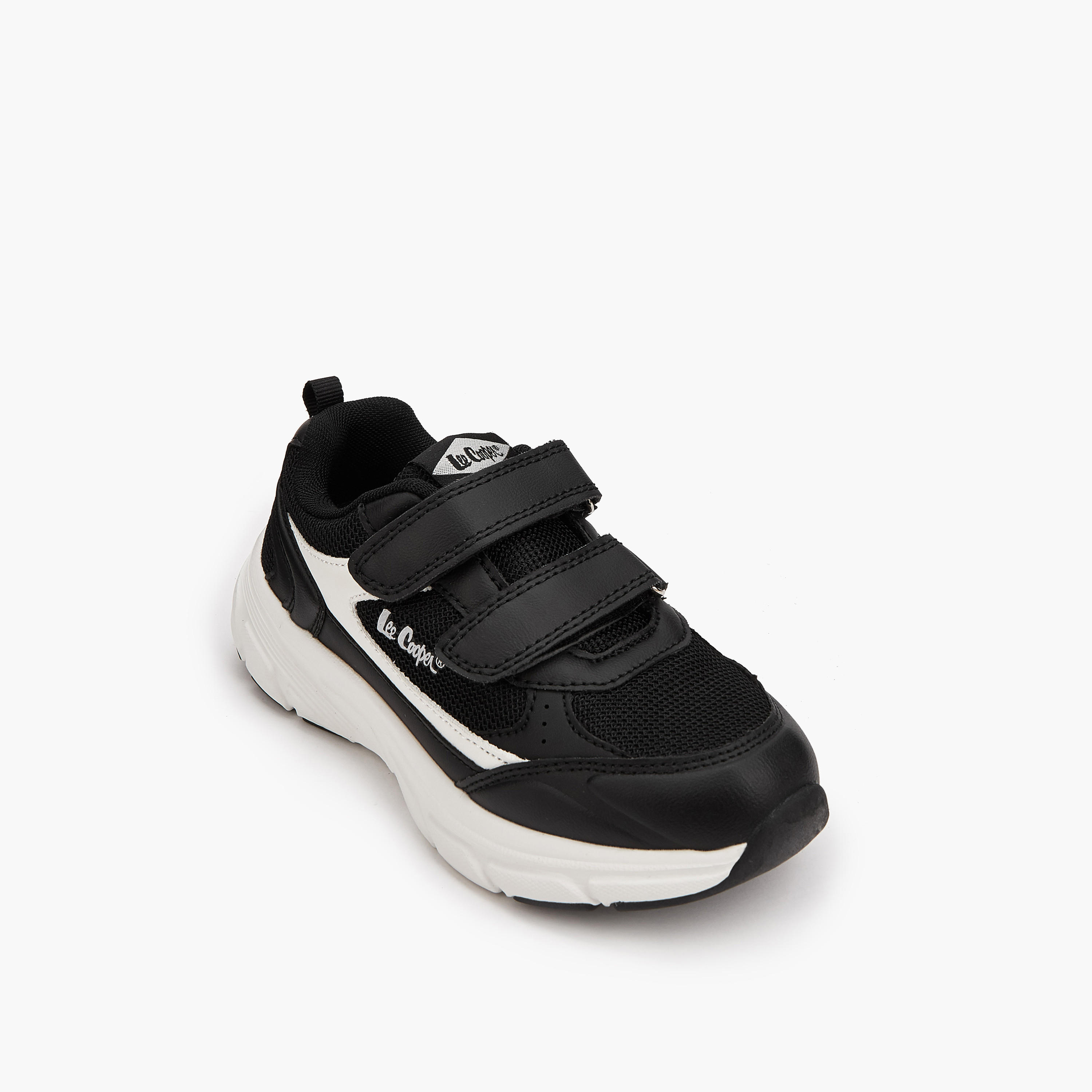 Lee Cooper Boys' Panelled Sneakers with Hook and Loop Closure-boys-shoes-sneakers-image-3