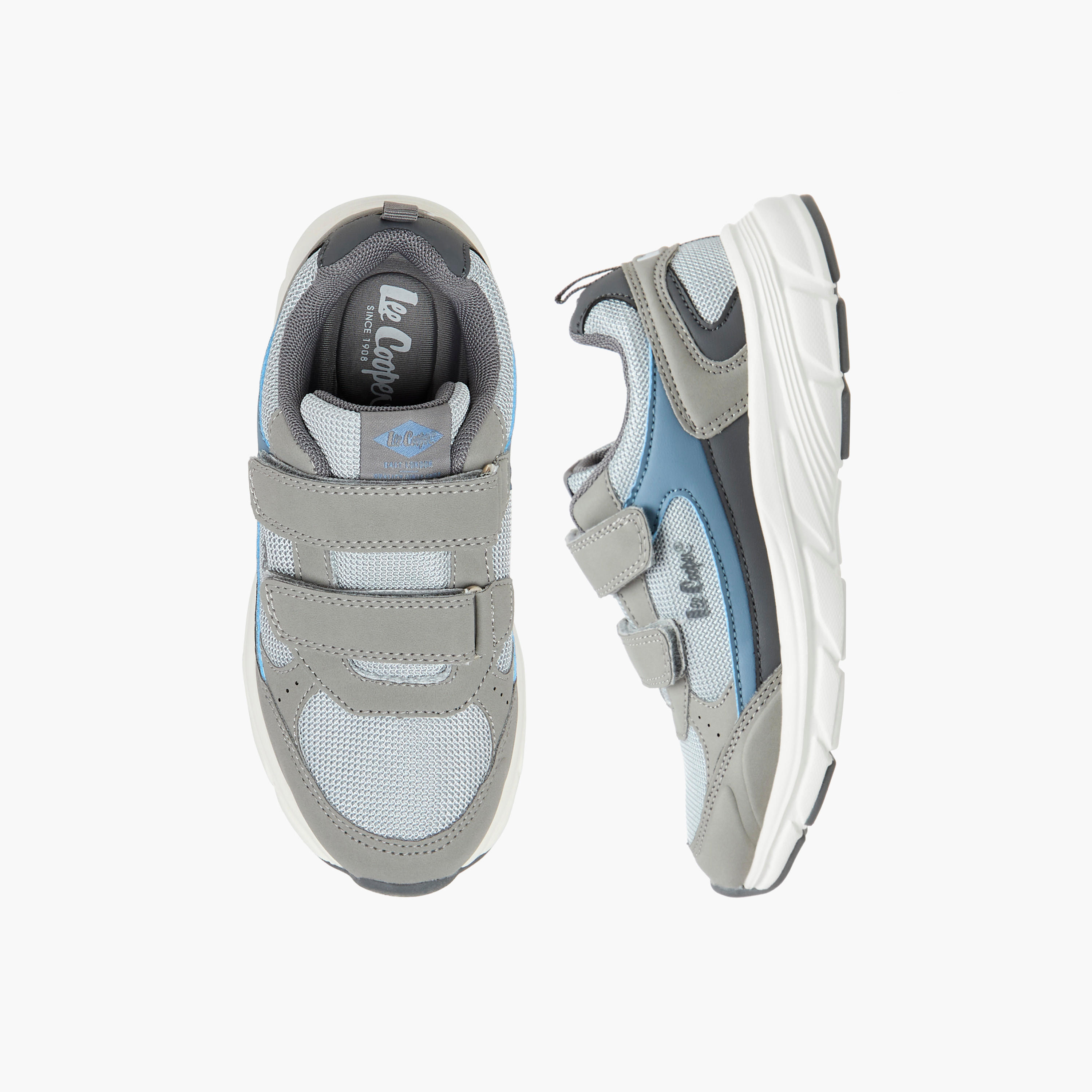 Lee Cooper Boys' Panelled Sneakers with Hook and Loop Closure-boys-shoes-sneakers-image-1