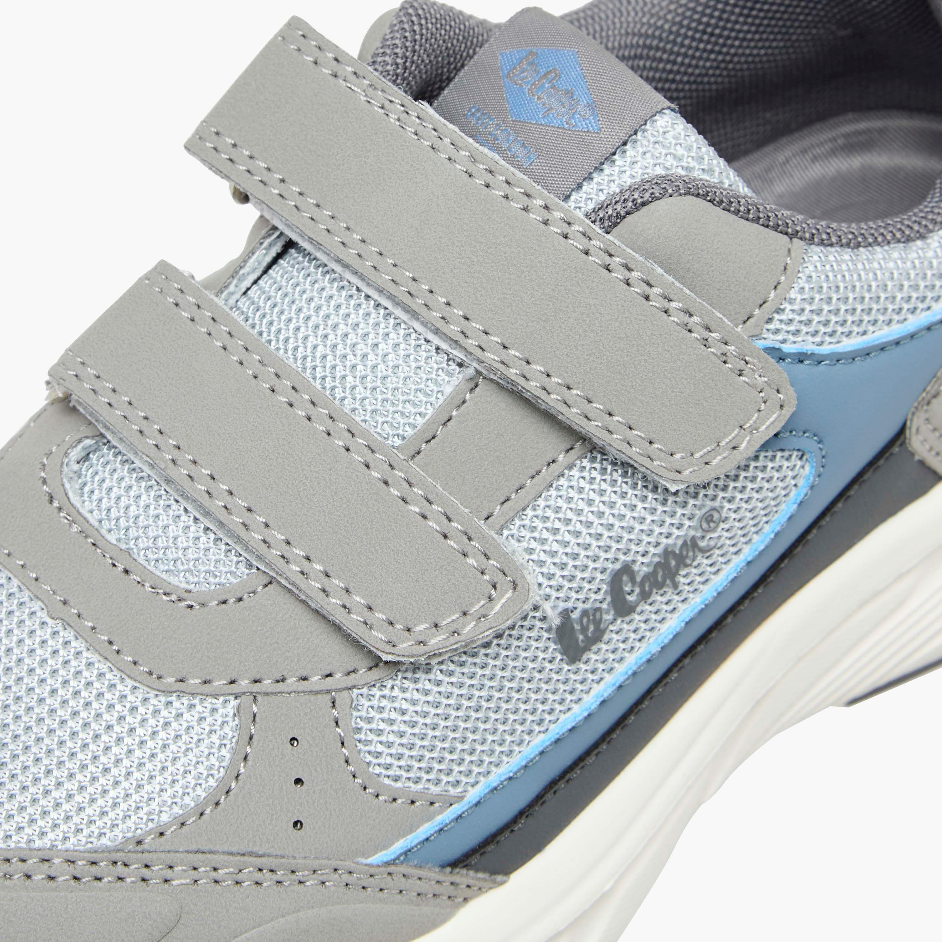 Lee Cooper Boys' Panelled Sneakers with Hook and Loop Closure-boys-shoes-sneakers-image-4