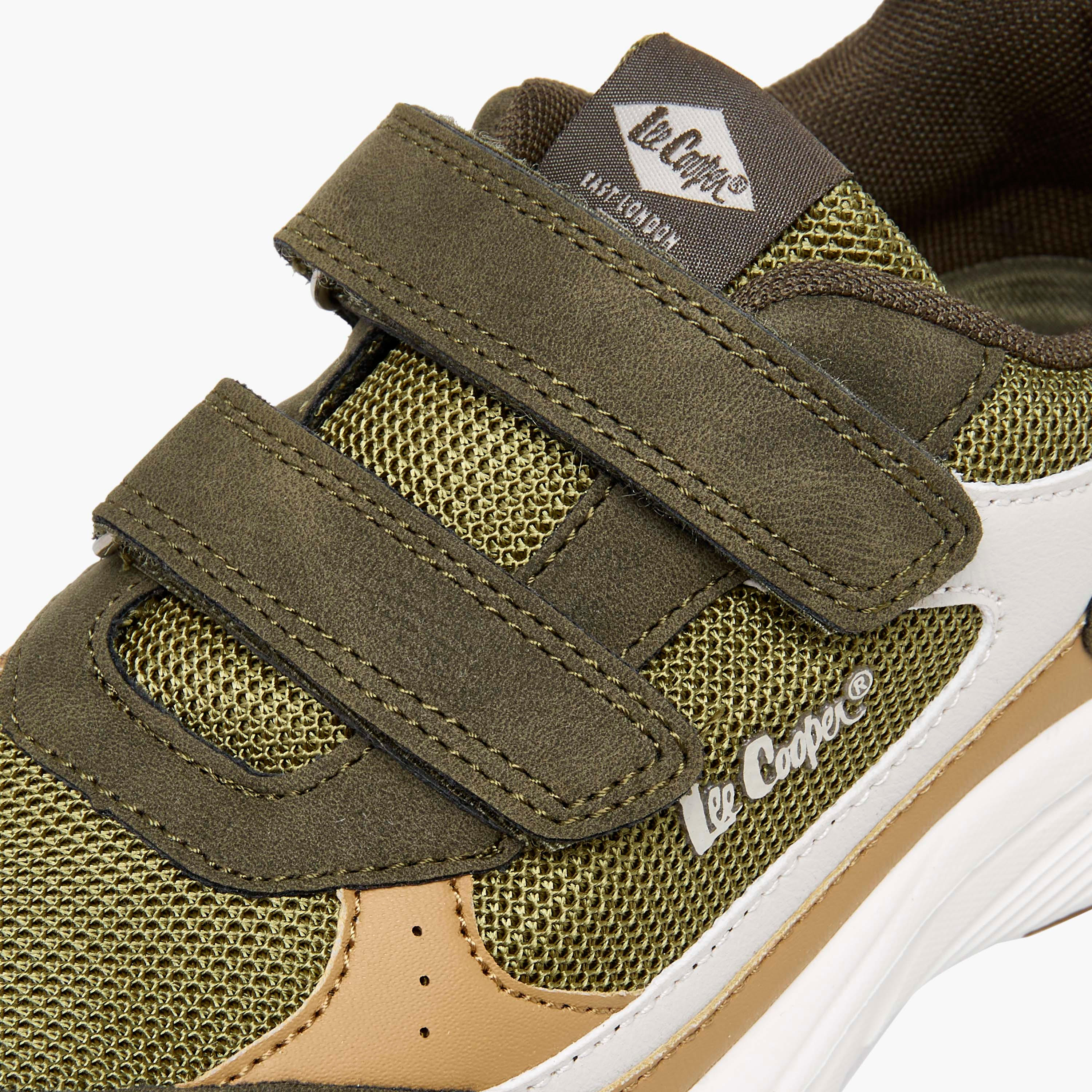 Lee Cooper Boys' Panelled Sneakers with Hook and Loop Closure-boys-shoes-sneakers-image-4
