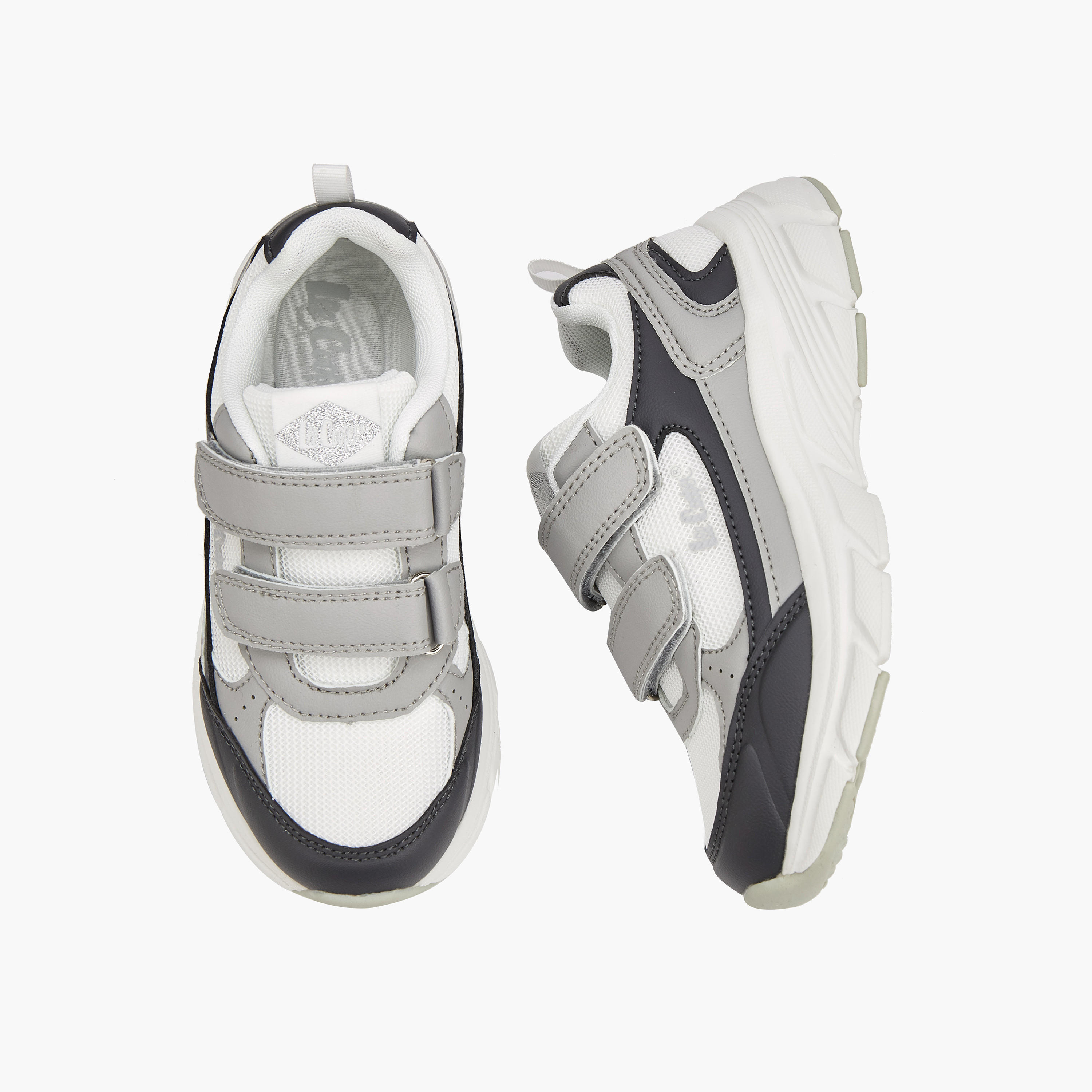 Lee Cooper Boys' Panelled Sneakers with Hook and Loop Closure-boys-shoes-sneakers-image-1