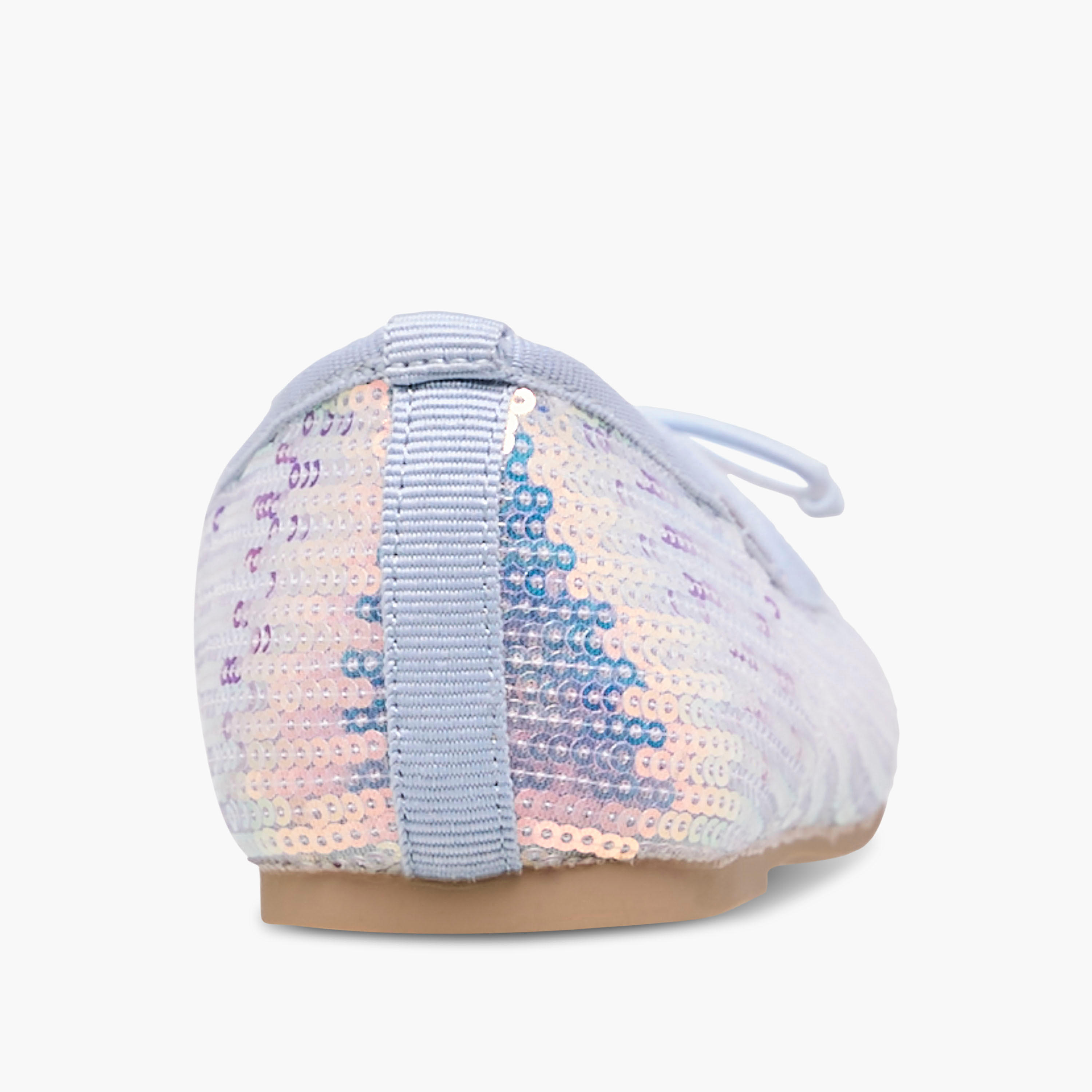 Little Missy Sequinned Slip-On Ballerina Shoes with Bow Detail-girls-shoes-ballerinas-image-5