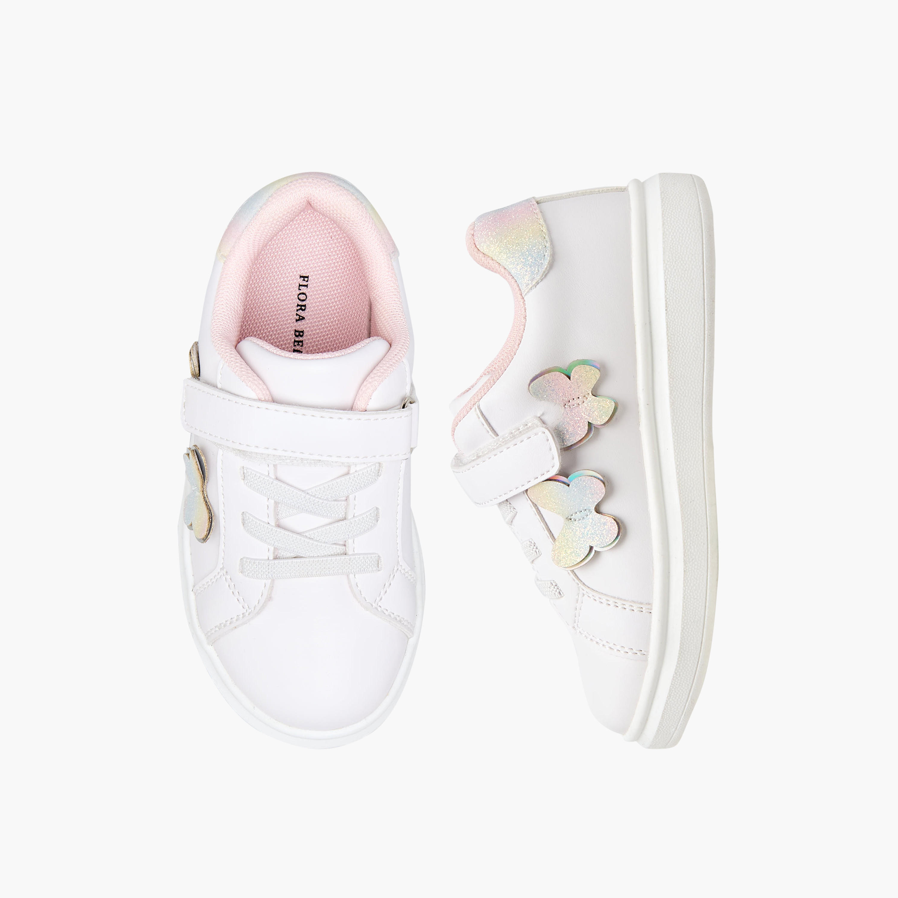 حذاء سنيكرز للكاحل بشريط لاصق للبنات من فلورا بيلا-girls-shoes-sneakers-image-1