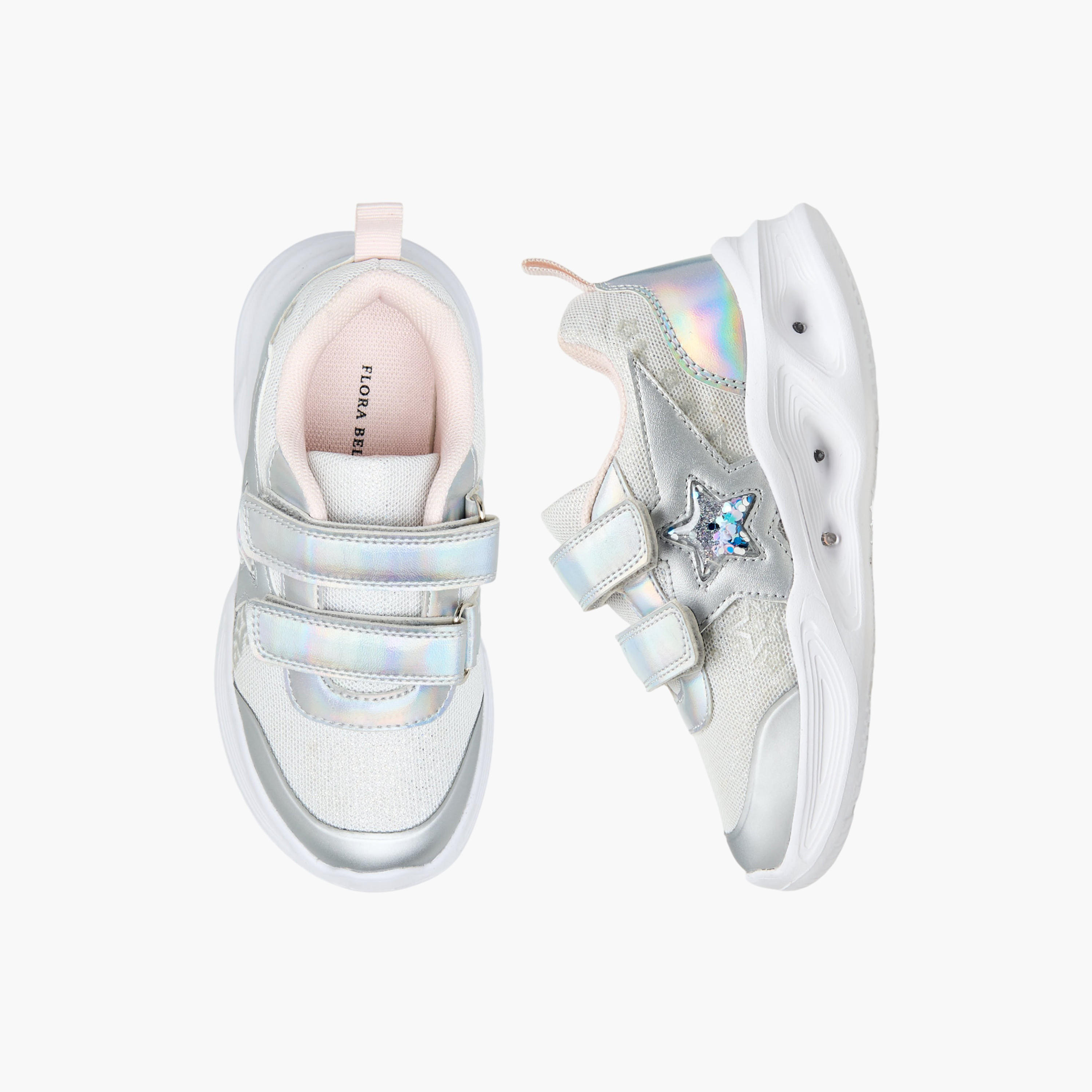 Flora Bella Girls Star Embellished Hook & Loop Sneakers-girls-shoes-sneakers-image-1
