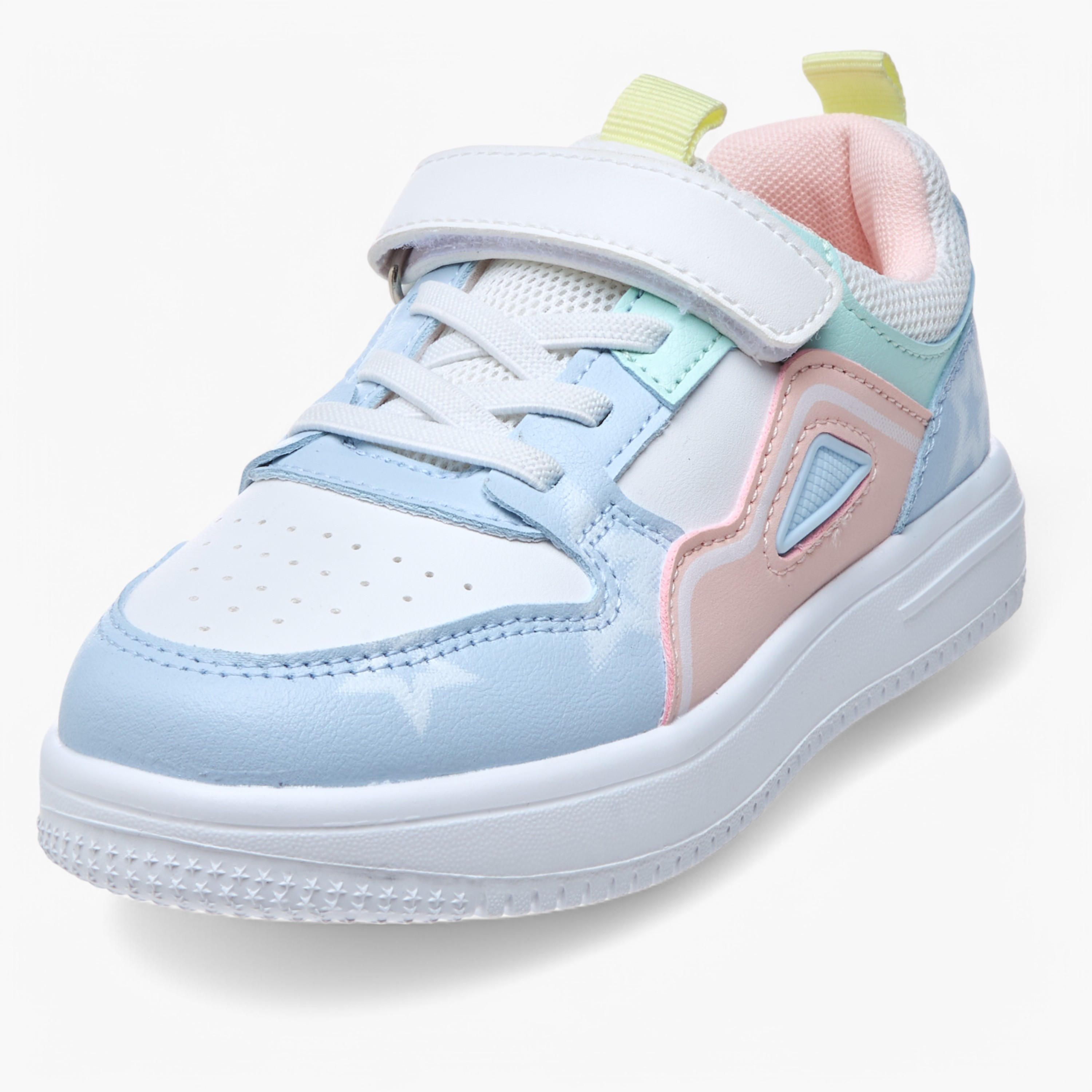 Flora Bella Colourblock Sneakers with Hook and Loop Closure-girls-shoes-sneakers-image-4