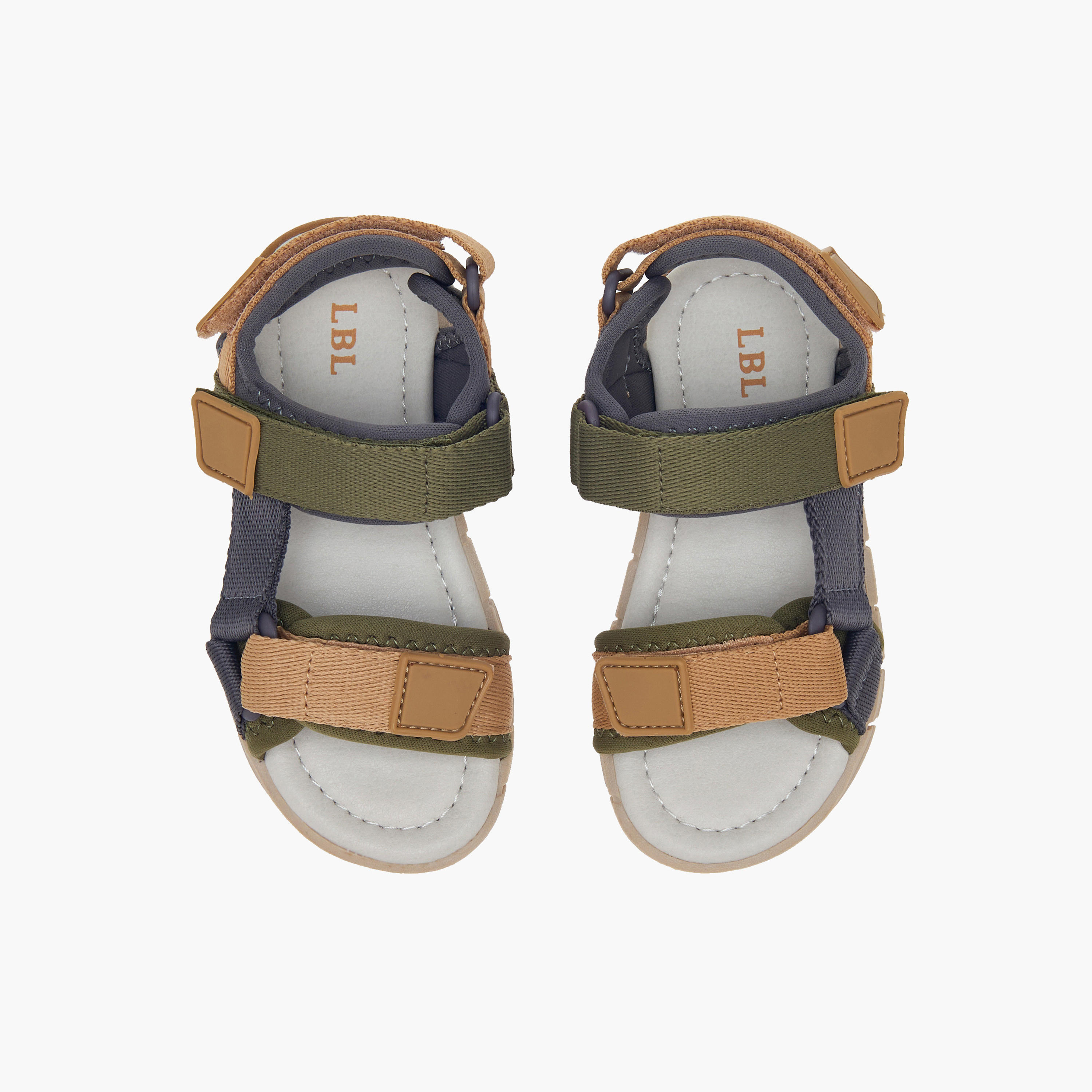 LBL by Shoexpress Colourblock Sandals with Hook and Loop Closure-boys-shoes-sandals-image-1