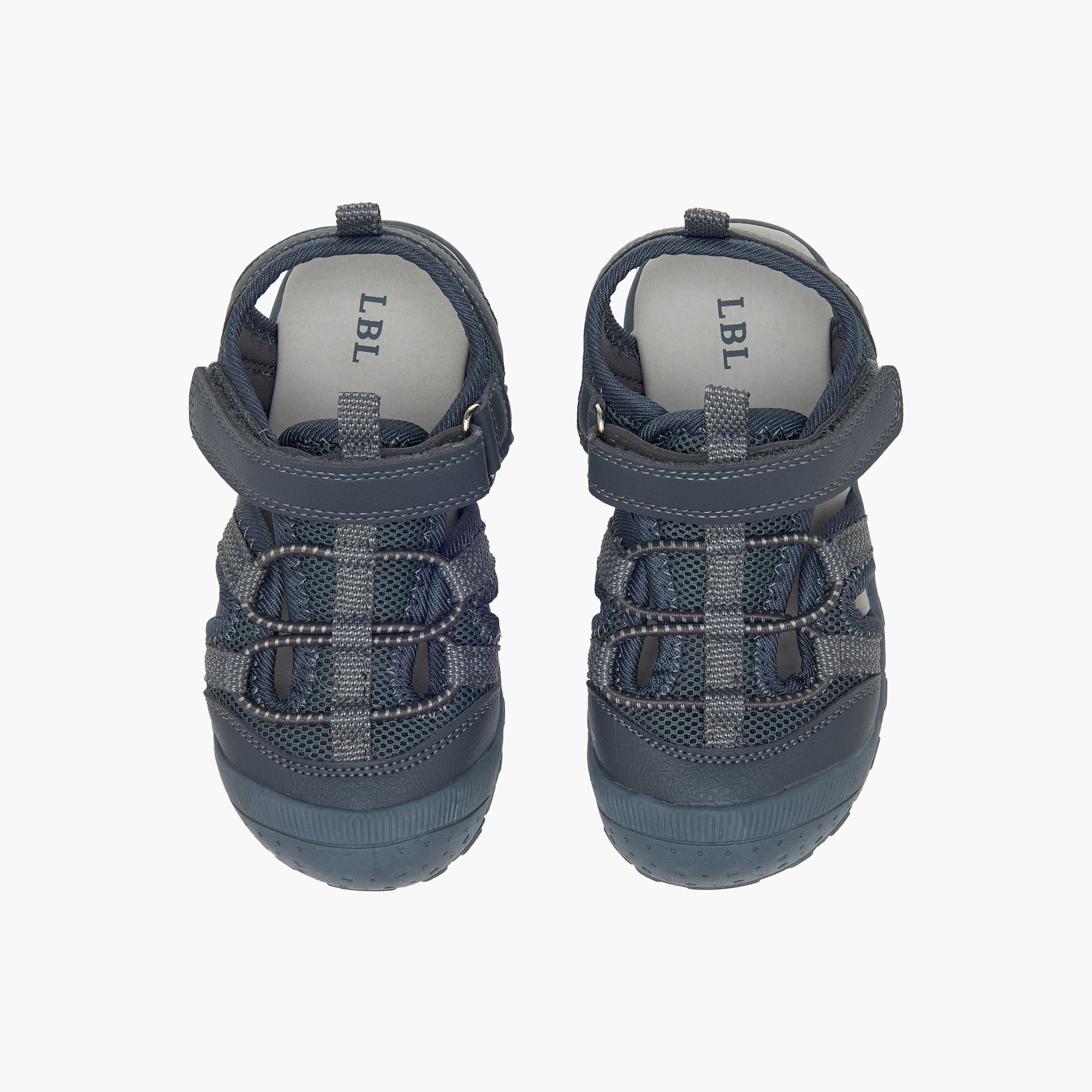 LBL by Shoexpress Mesh Detail Sandals with Hook and Loop Closure-boys-shoes-sandals-image-1