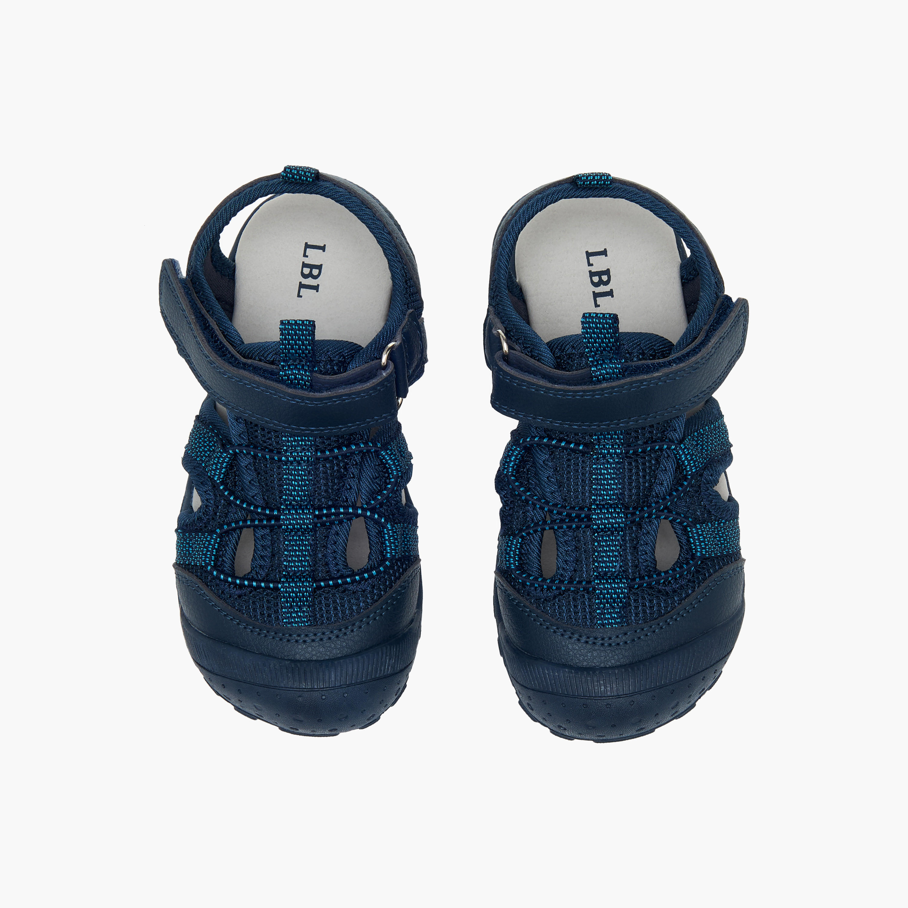 LBL by Shoexpress Mesh Detail Sandals with Hook and Loop Closure-boys-shoes-sandals-image-1