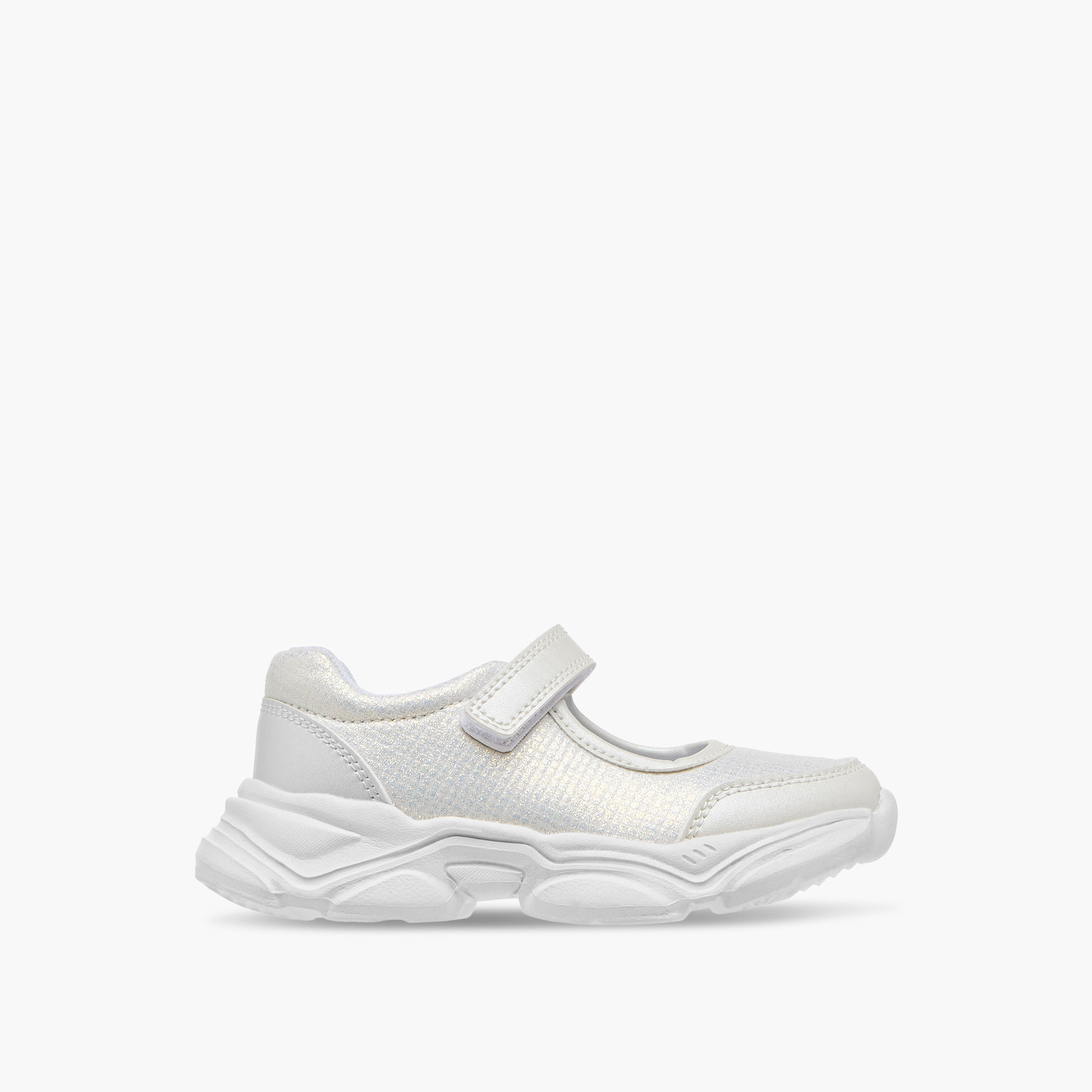 Flora Bella Textured Mary Jane Shoes with Hook and Loop Closure-girls-shoes-sneakers-image-3