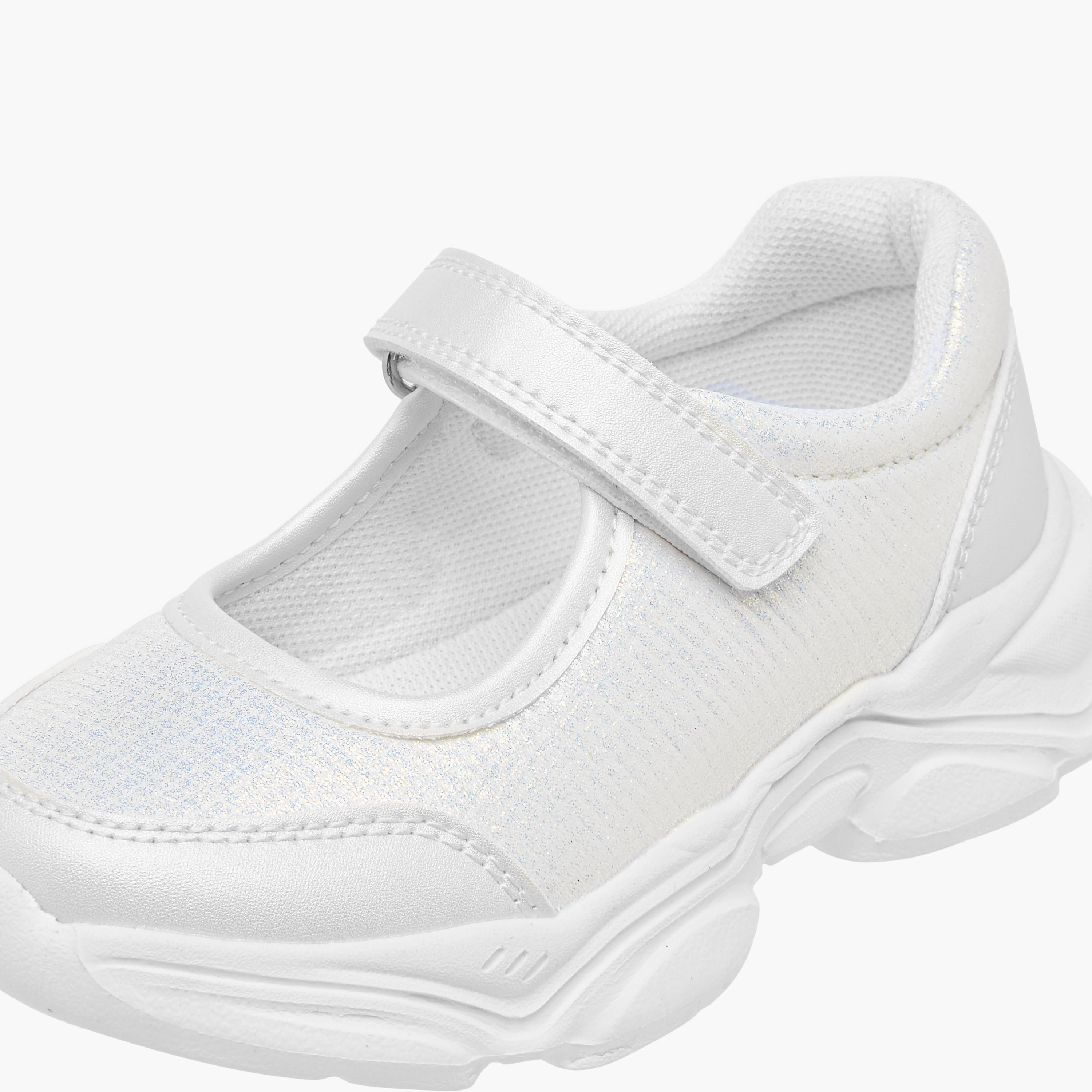 Flora Bella Textured Mary Jane Shoes with Hook and Loop Closure-girls-shoes-sneakers-image-4