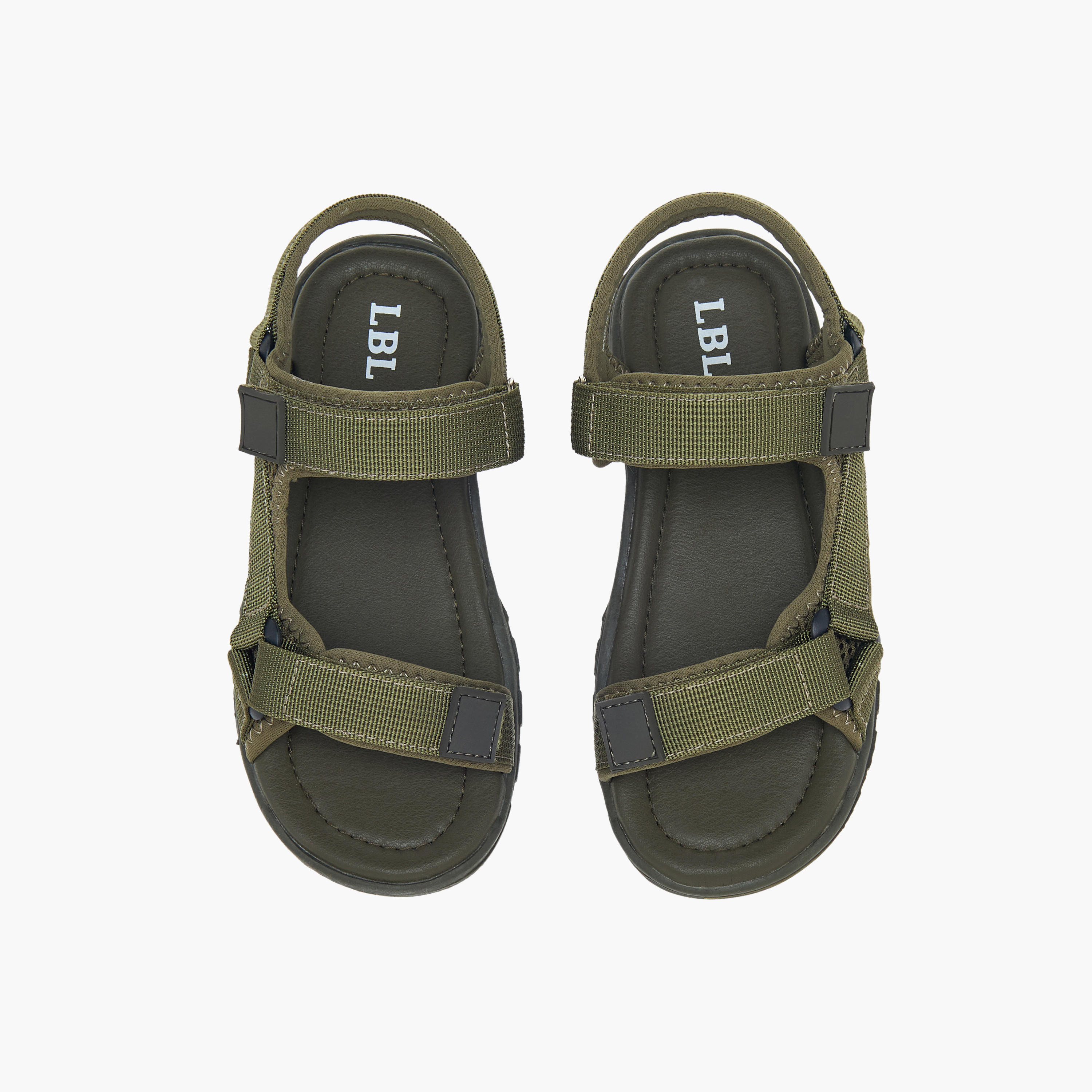 LBL by Shoexpress Textured Sandals with Hook and Loop Closure-boys-shoes-sandals-image-1