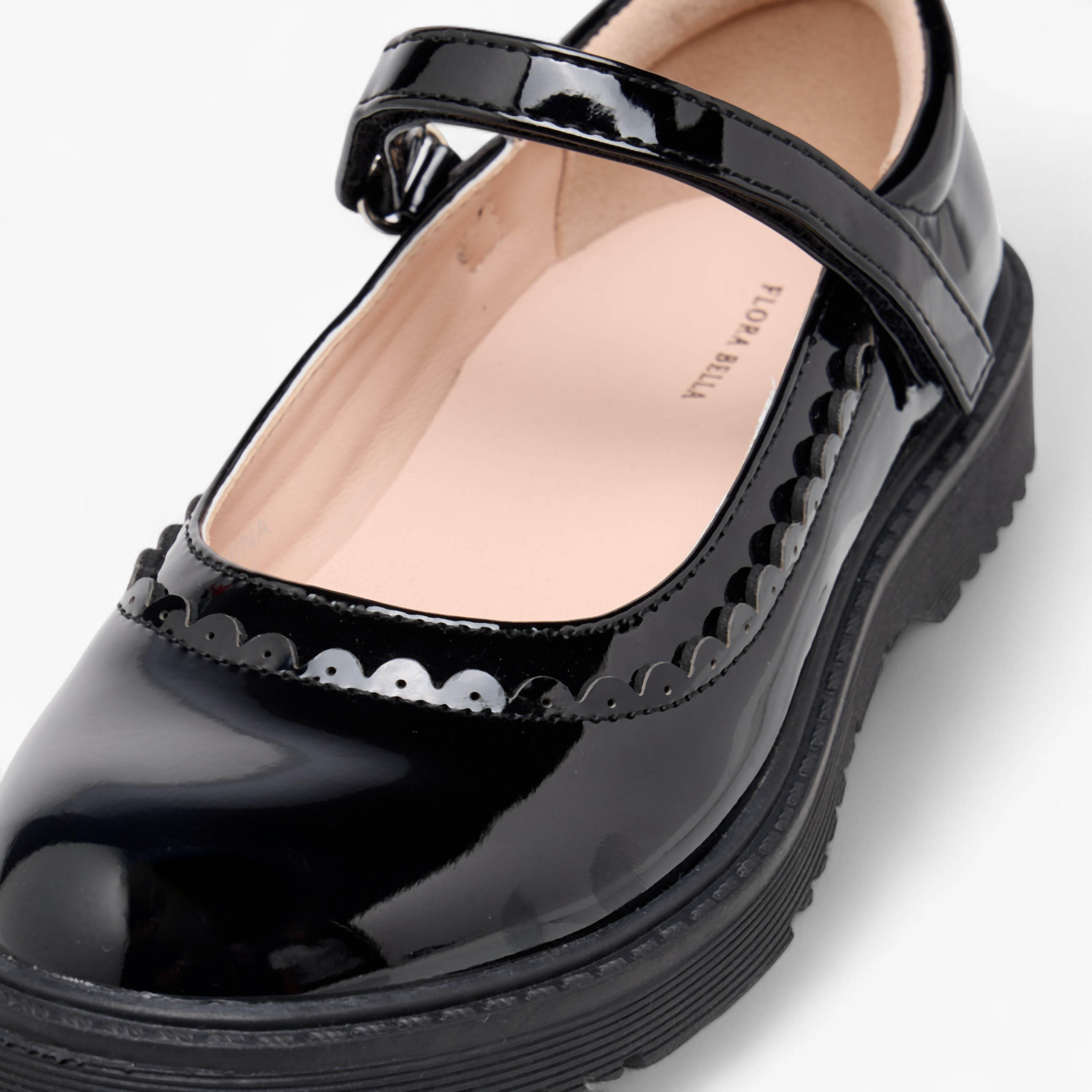 Flora Bella Scalloped Detail Mary Jane School Shoes with Hook and Loop Closure-girls-shoes-schoolshoes-image-6