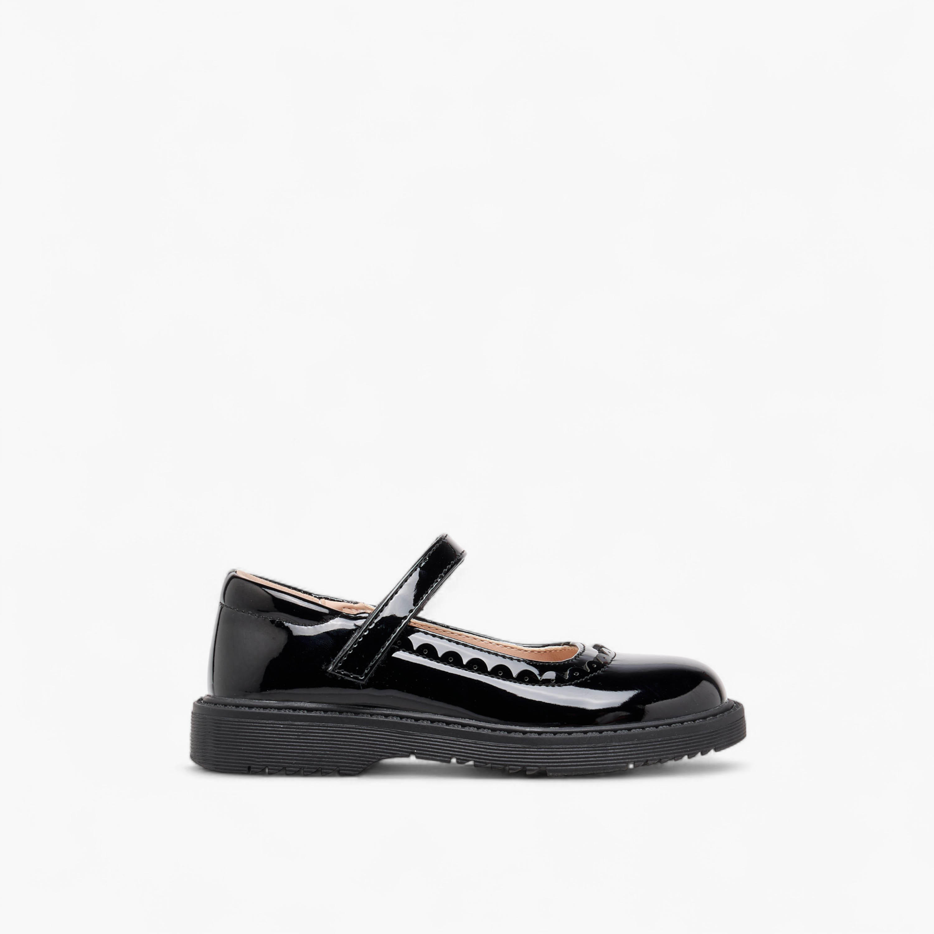 Flora Bella Scalloped Detail Mary Jane School Shoes with Hook and Loop Closure-girls-shoes-schoolshoes-image-3