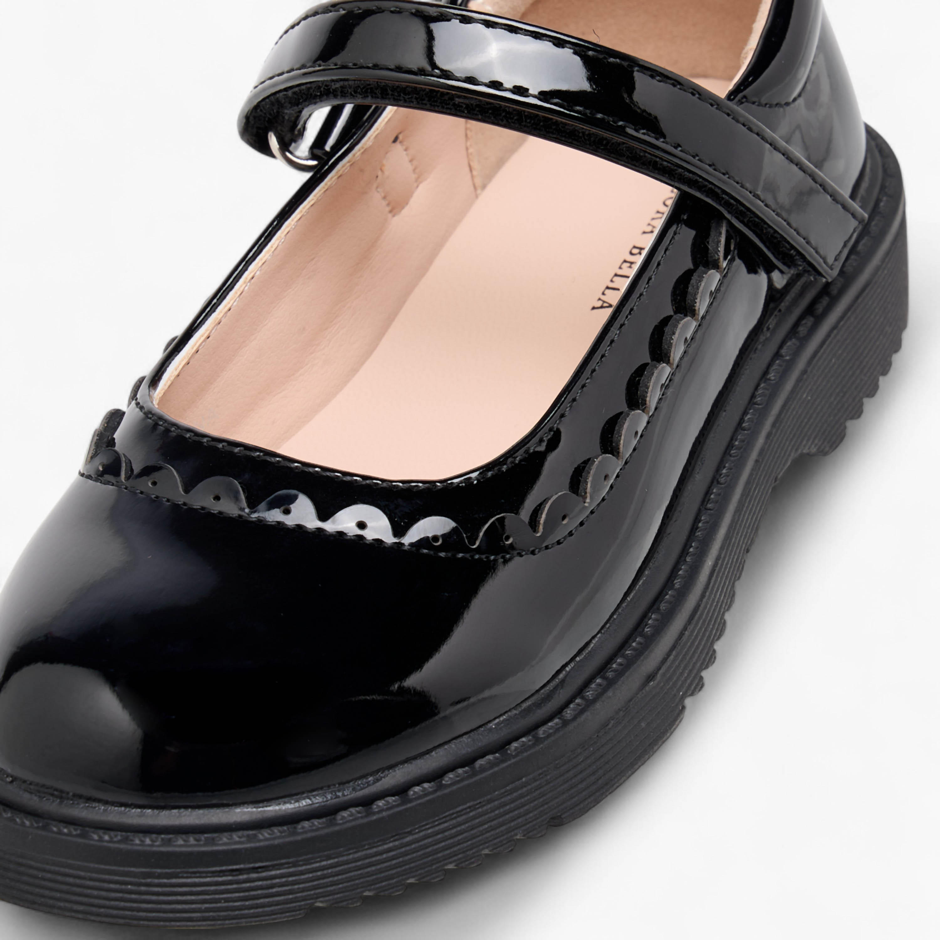 Flora Bella Scalloped Detail Mary Jane School Shoes with Hook and Loop Closure-girls-shoes-schoolshoes-image-6