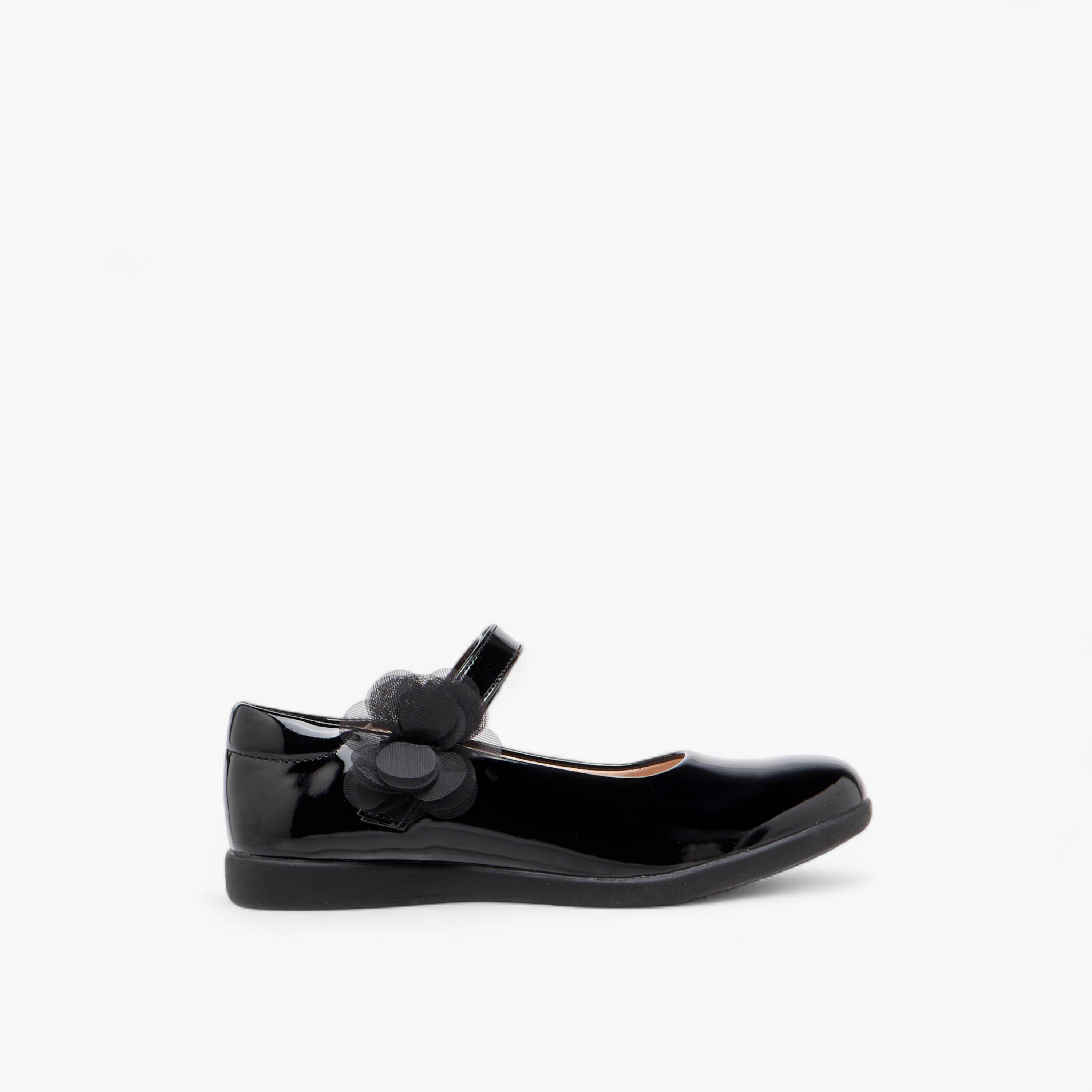 Flora Bella Floral Accent Mary Jane School Shoes with Hook and Loop Closure-girls-shoes-schoolshoes-image-3