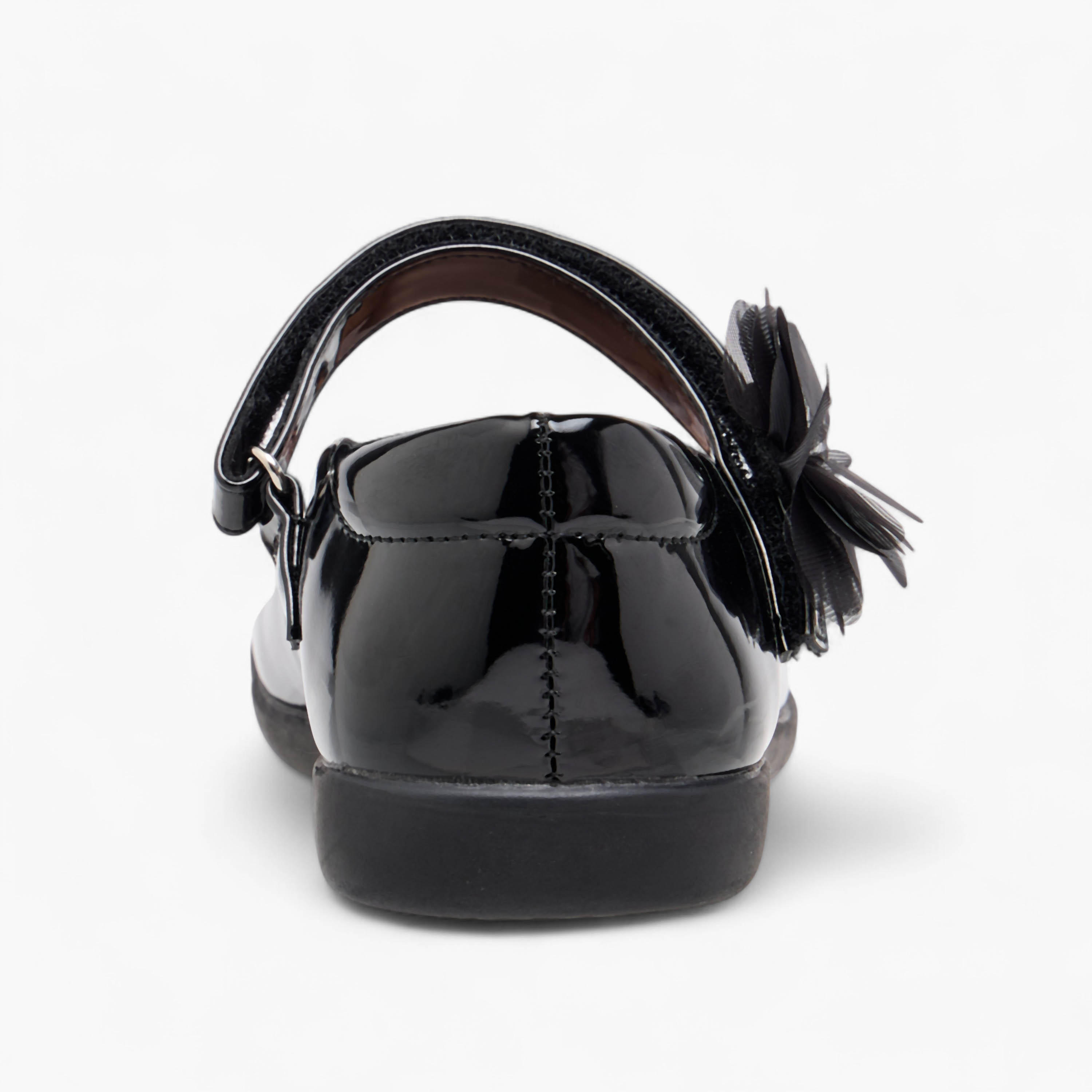 Flora Bella Floral Accent Mary Jane School Shoes with Hook and Loop Closure-girls-shoes-schoolshoes-image-5
