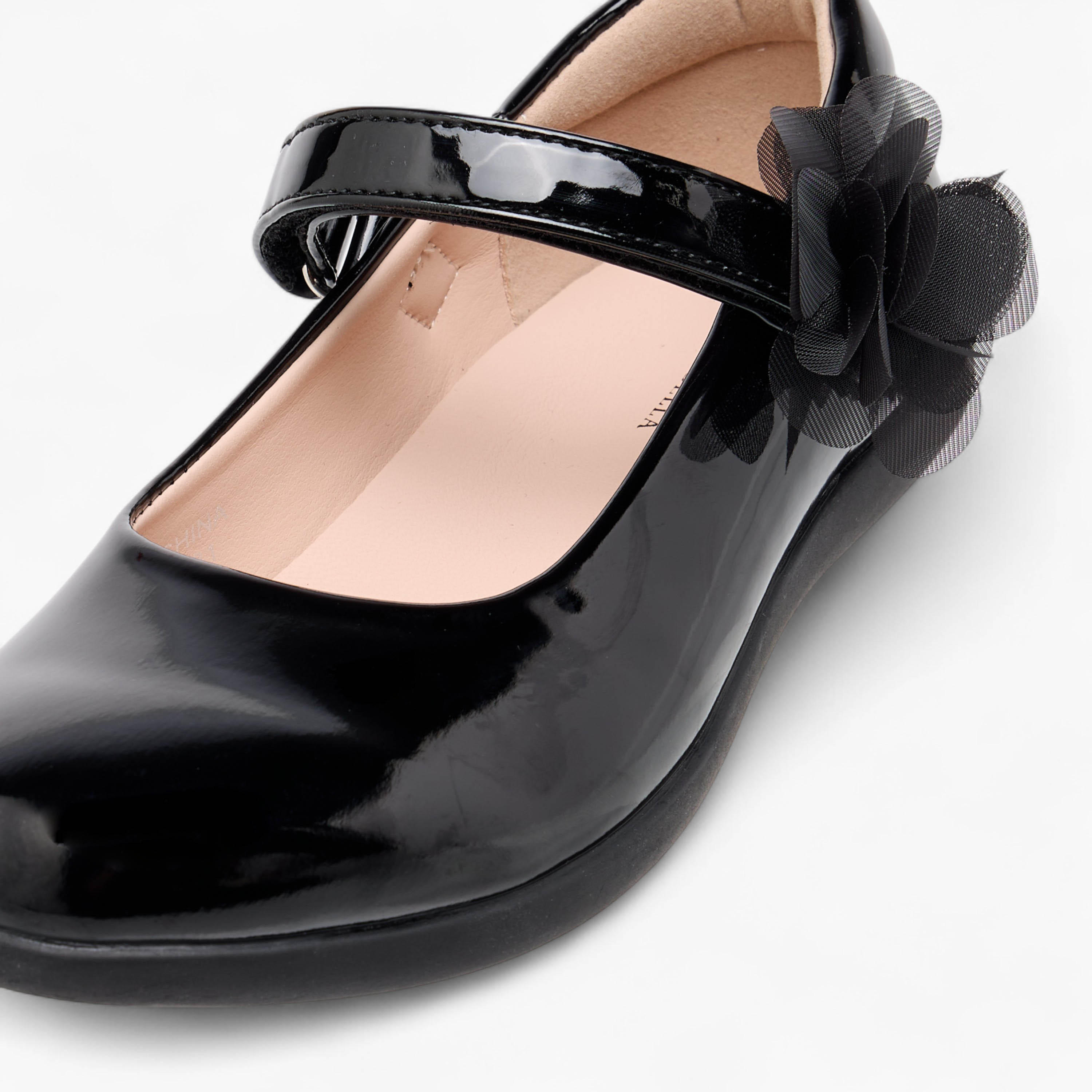 Flora Bella Floral Accent Mary Jane School Shoes with Hook and Loop Closure-girls-shoes-schoolshoes-image-6