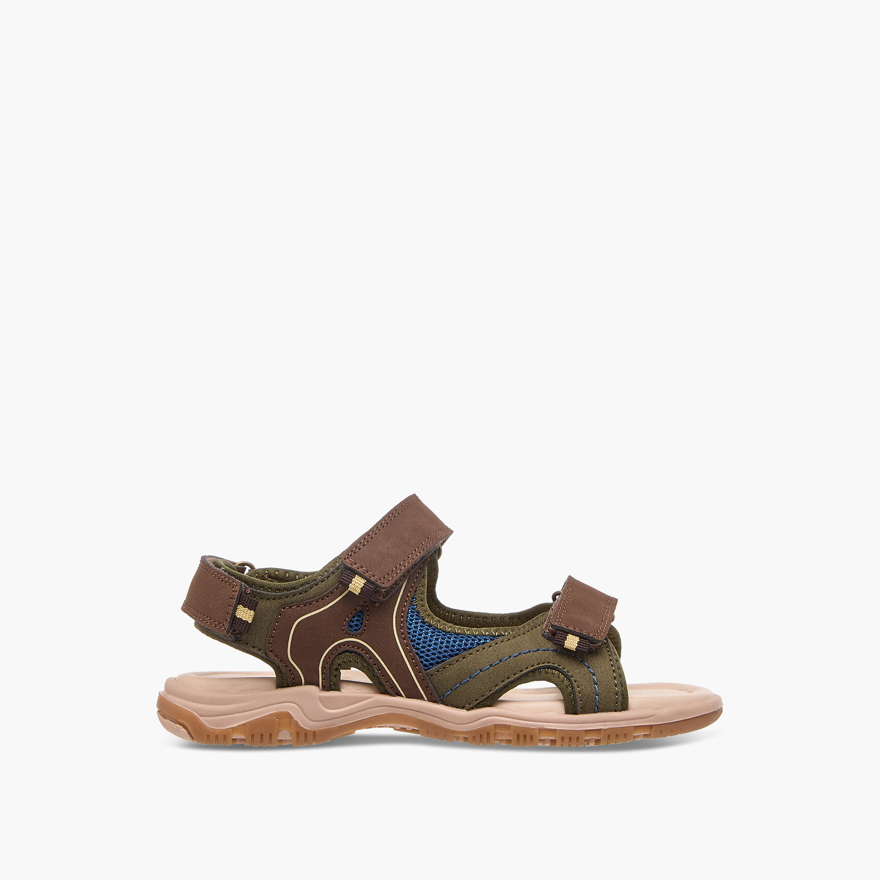 LBL by Shoexpress Colourblock Sandals with Hook and Loop Closure-boys-shoes-sandals-image-2