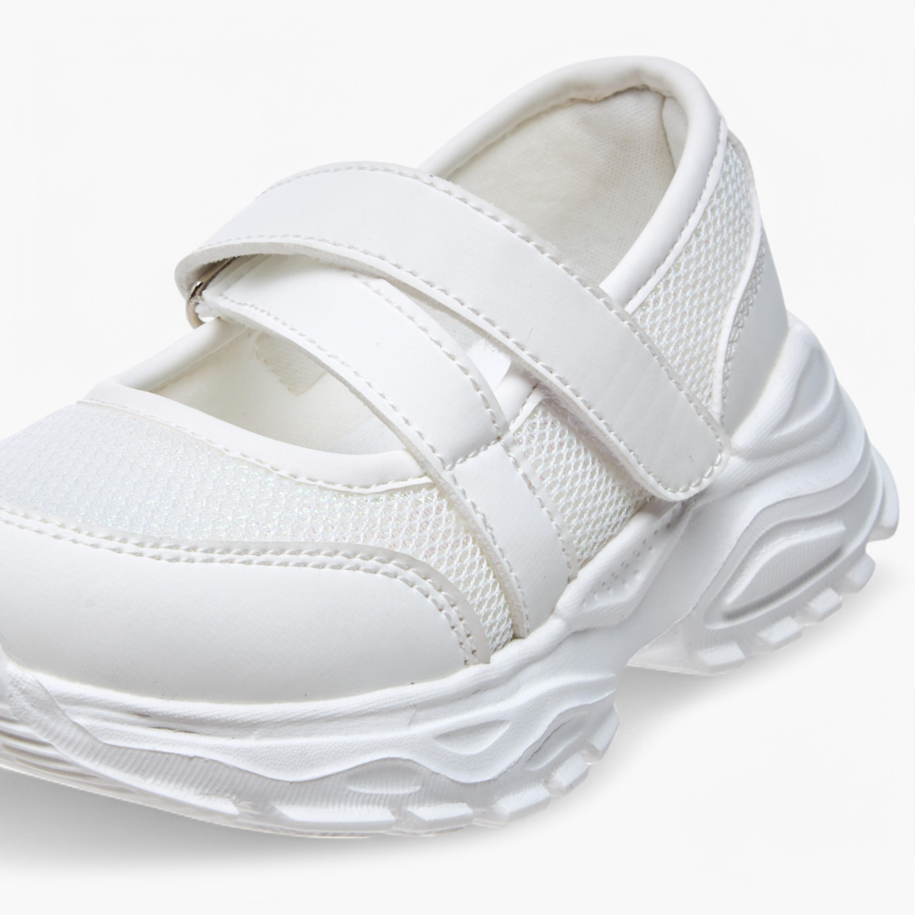 Flora Bella Textured Mary Jane Shoes with Hook and Loop Closure-girls-shoes-sneakers-image-4