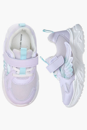 Flora Bella Panelled Sneakers with Hook and Loop Closure-girls-shoes-sneakers-image-1