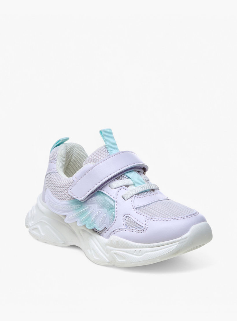 Flora Bella Panelled Sneakers with Hook and Loop Closure-girls-shoes-sneakers-image-2