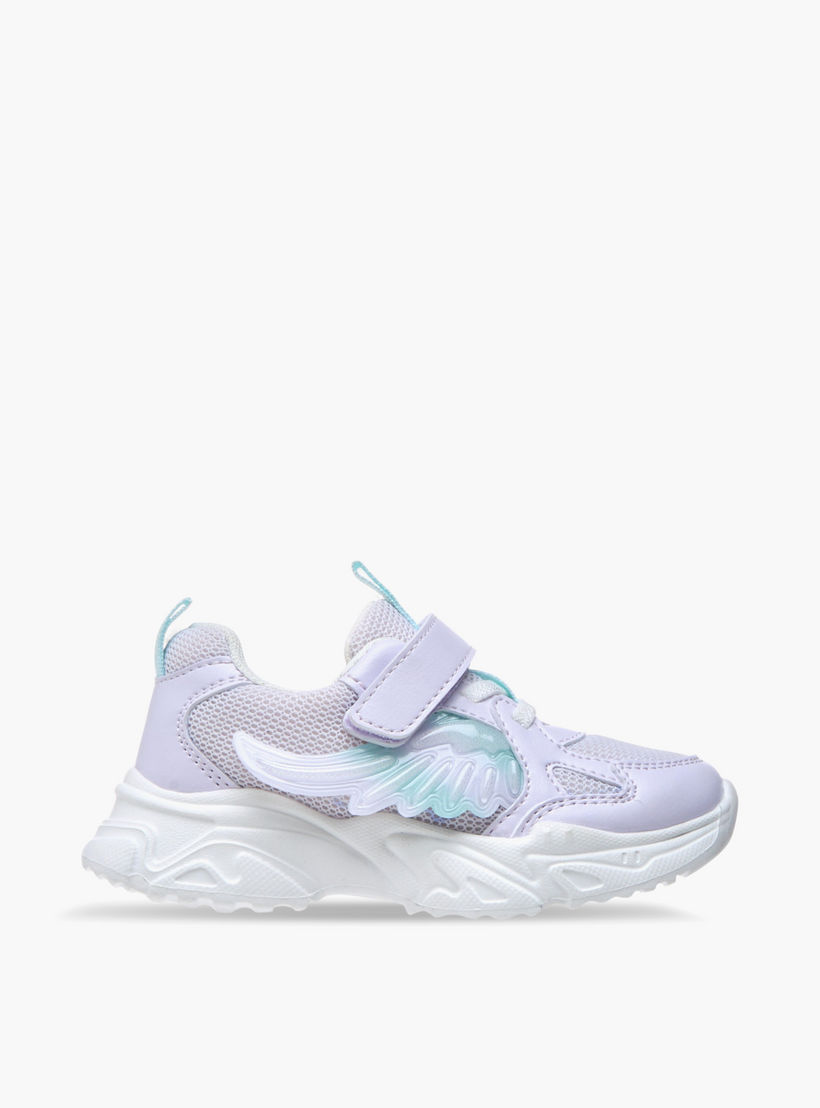 Flora Bella Panelled Sneakers with Hook and Loop Closure-girls-shoes-sneakers-image-3