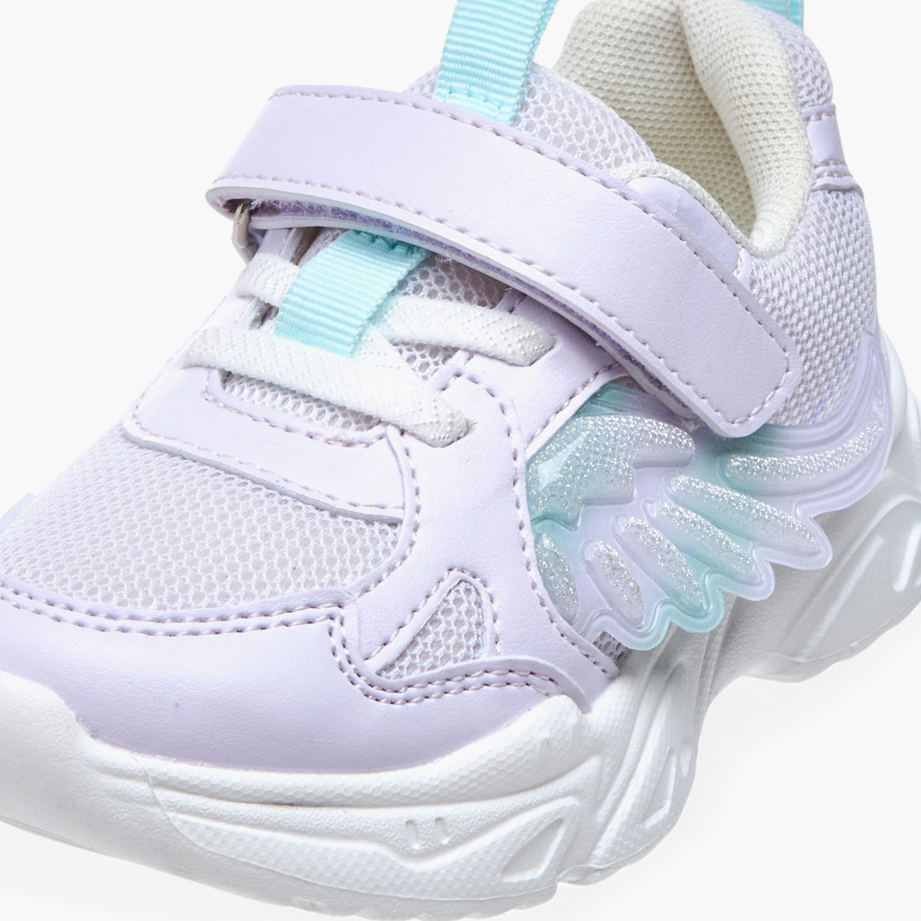 Flora Bella Panelled Sneakers with Hook and Loop Closure-girls-shoes-sneakers-image-4