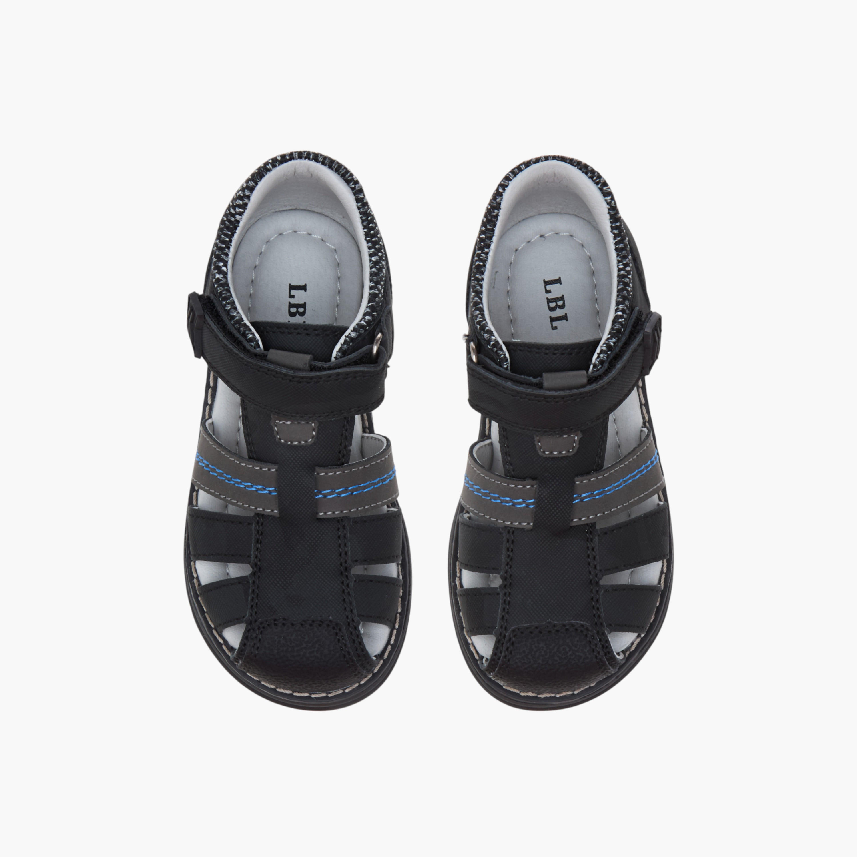 LBL by Shoexpress Strap Sandals with Hook and Loop Closure-boys-shoes-sandals-image-1