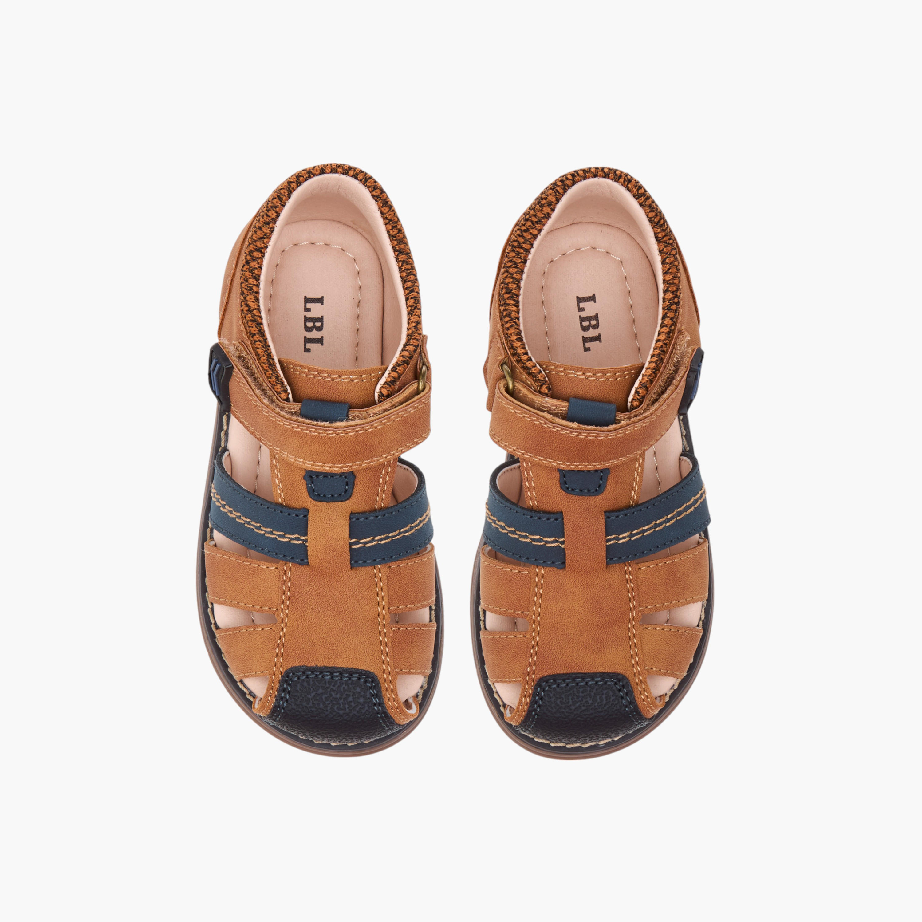 LBL by Shoexpress Strap Sandals with Hook and Loop Closure-boys-shoes-sandals-image-1