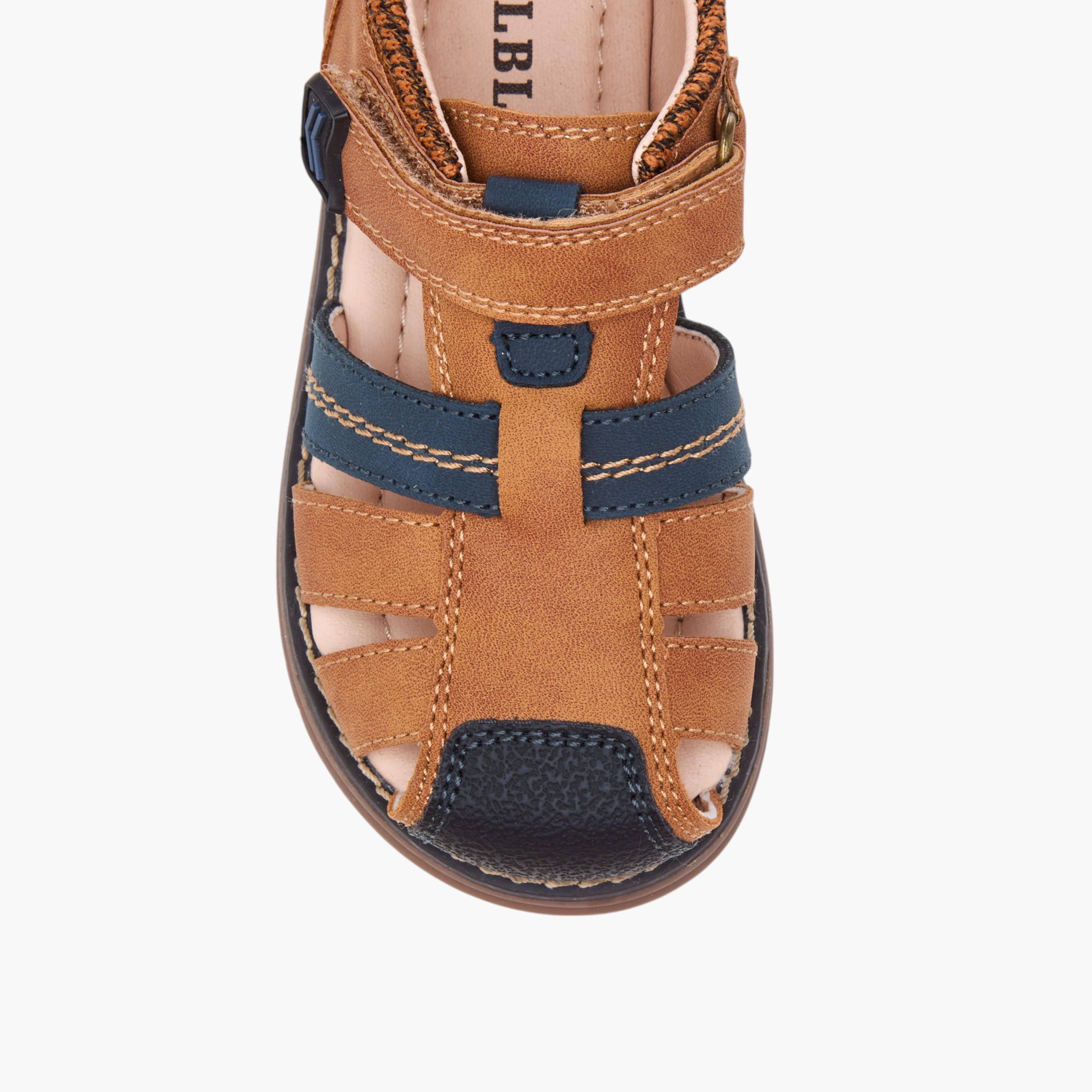 LBL by Shoexpress Strap Sandals with Hook and Loop Closure-boys-shoes-sandals-image-3