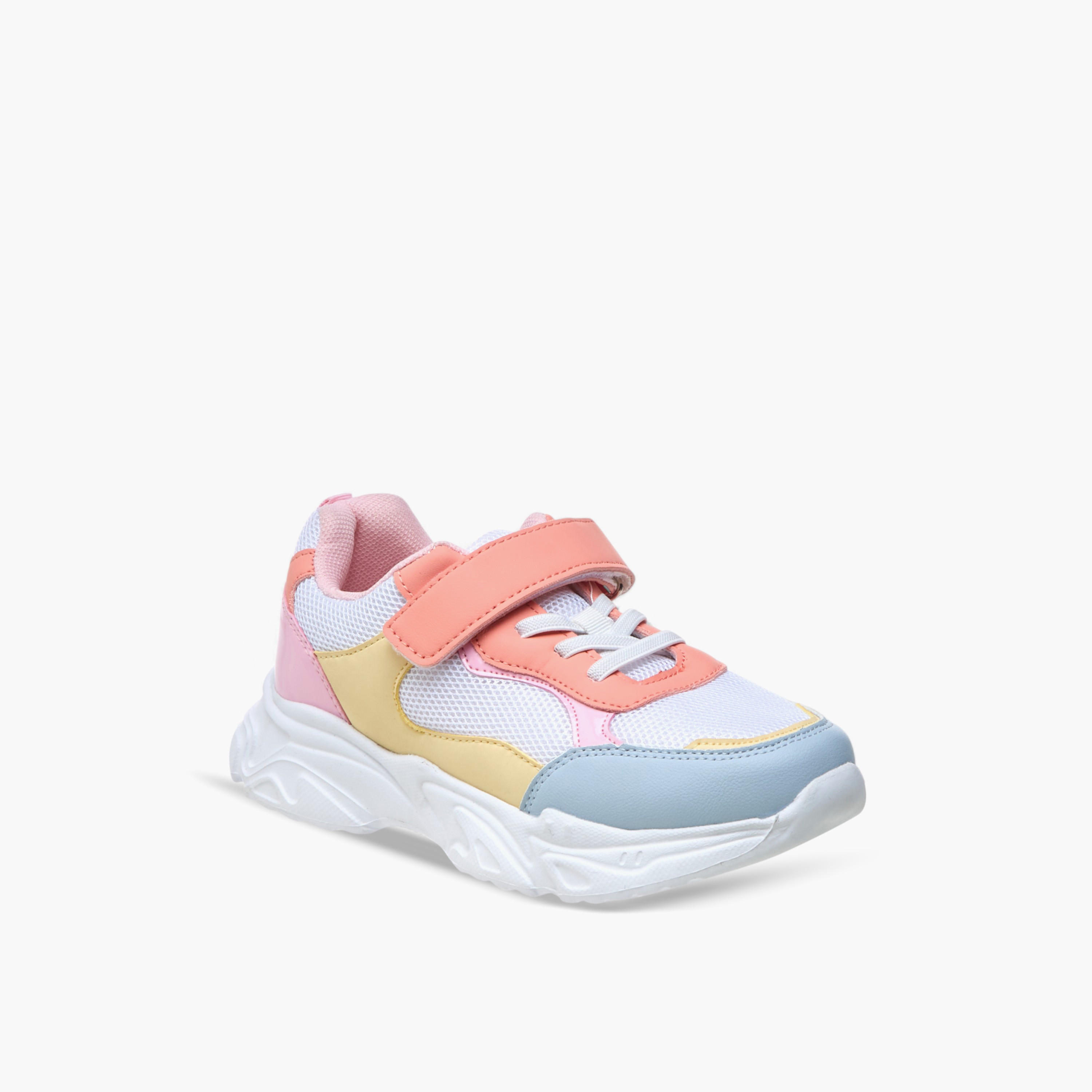 Flora Bella Colourblock Sneakers with Hook and Loop Closure-girls-shoes-sneakers-image-2