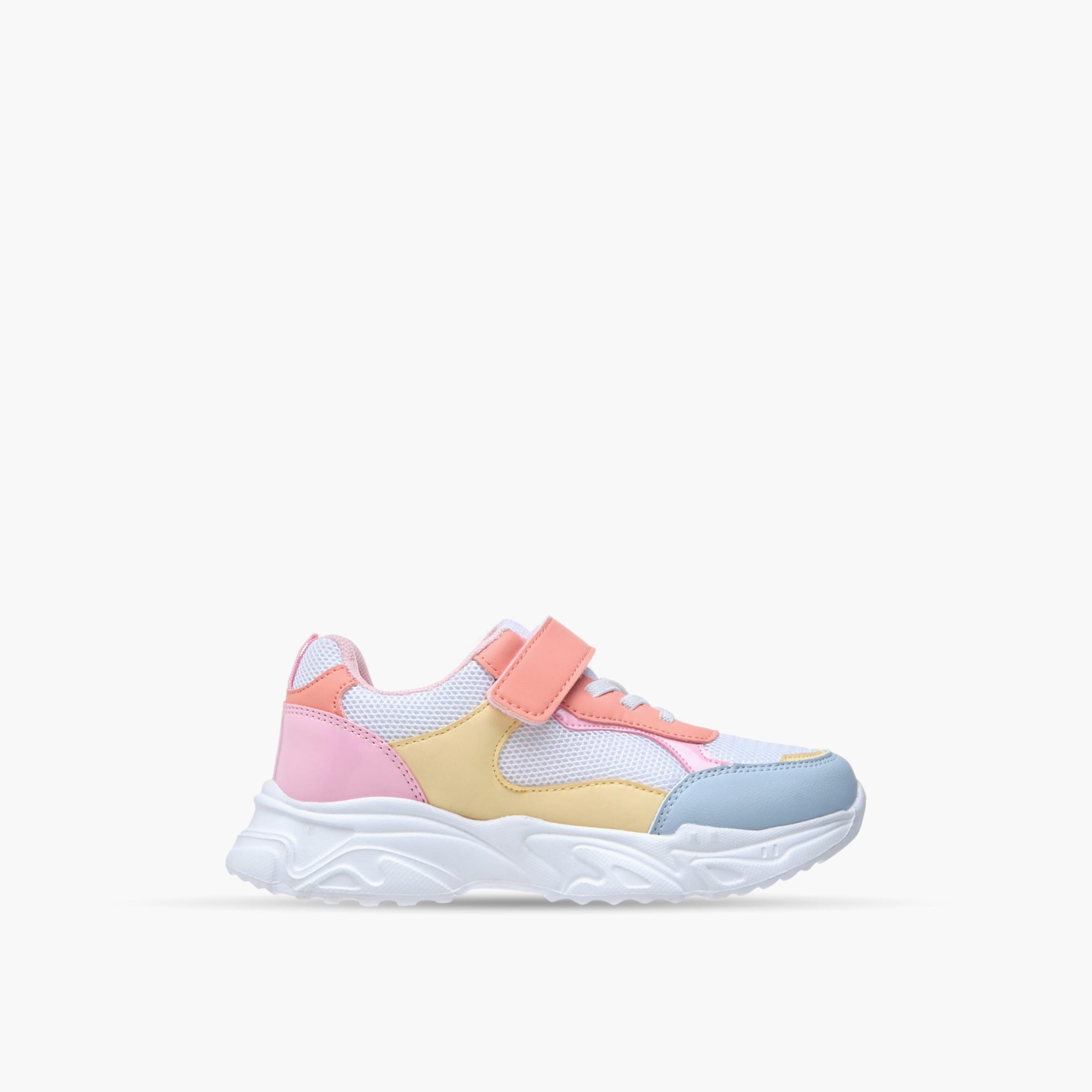 Flora Bella Colourblock Sneakers with Hook and Loop Closure-girls-shoes-sneakers-image-3