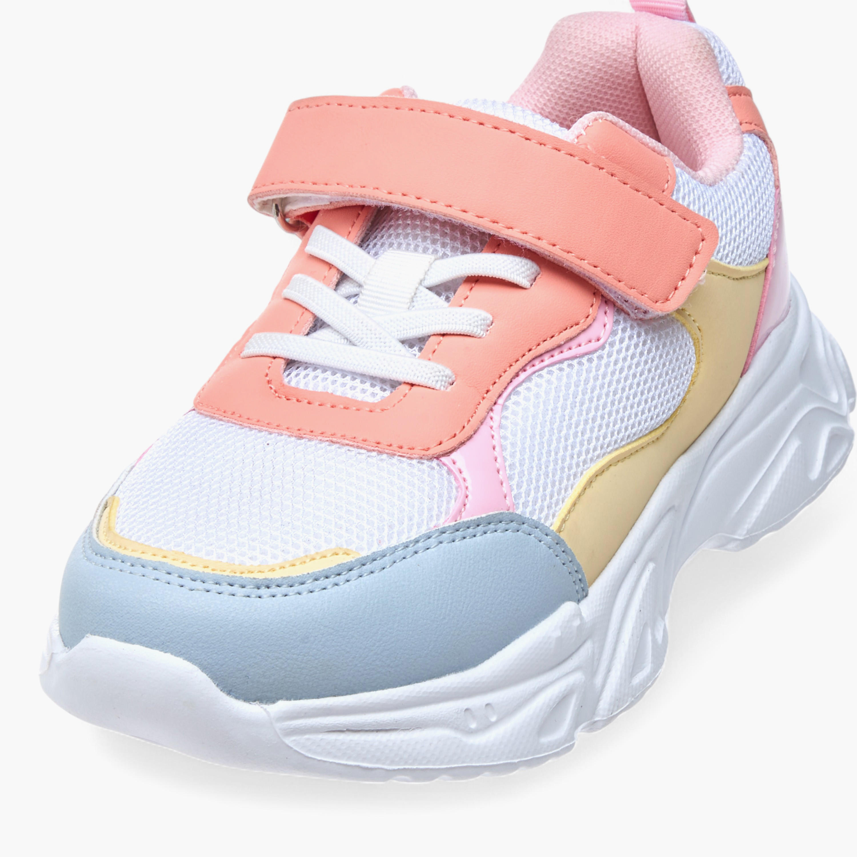 Flora Bella Colourblock Sneakers with Hook and Loop Closure-girls-shoes-sneakers-image-4