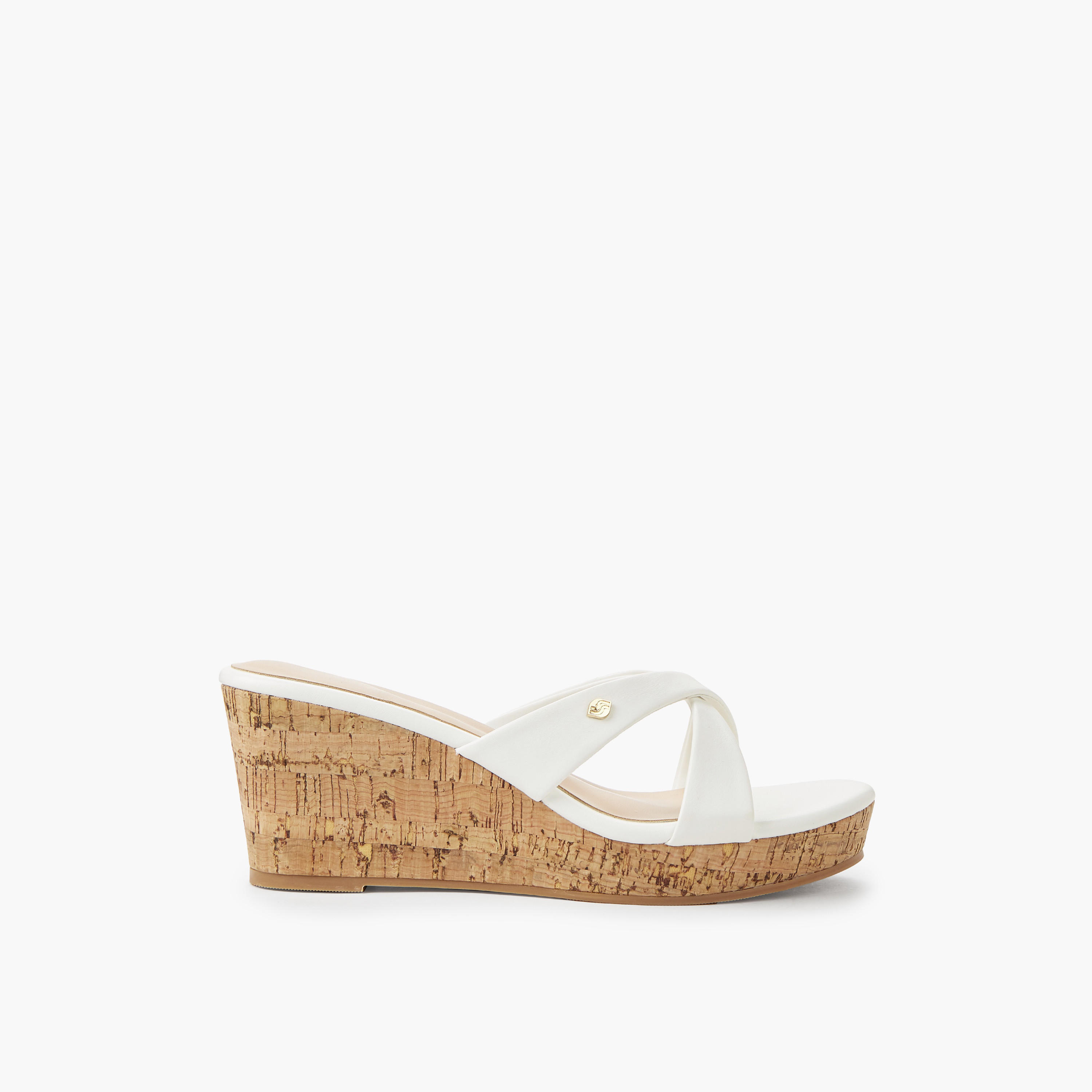Surestep Women Lightweight Elegant Wedge Heel Sandals with Cork Finish-women-shoes-sandals-heeled-image-3