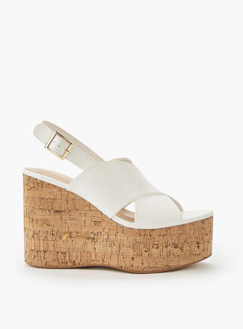 Surestep Women Lightweight Wedge Heel Sandals with Buckle Detailing-women-shoes-sandals-heeled-image-3