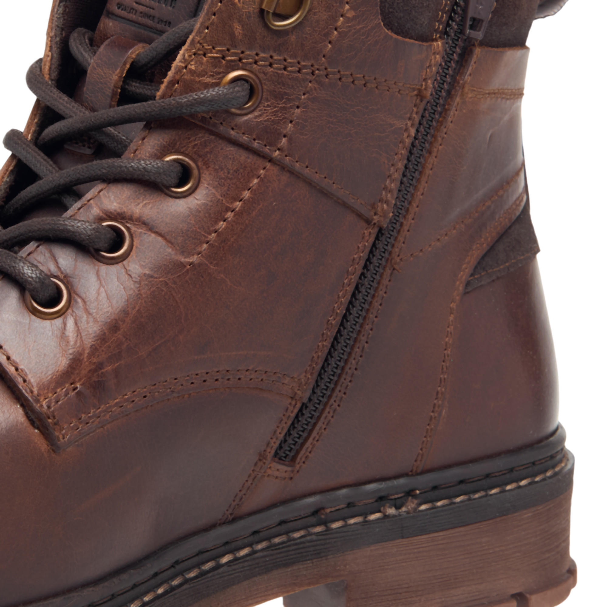 Lee Cooper Men's Leather Textured Chukka Boots with Zip Closure-men-shoes-boots-image-4
