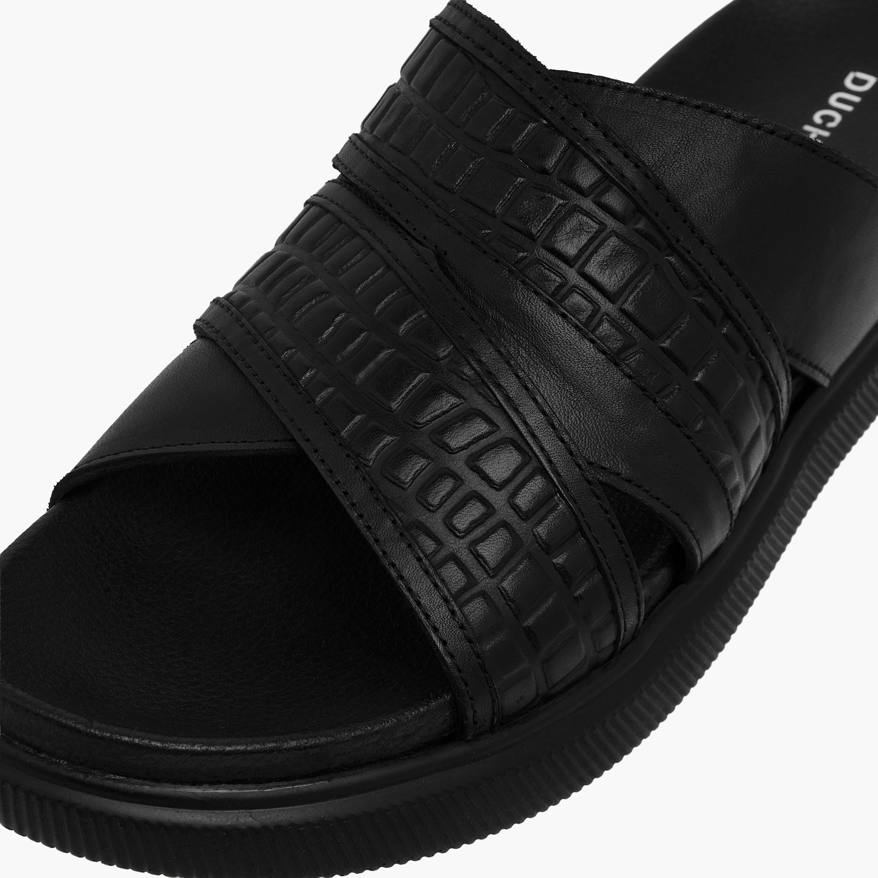 Duchini Men Leather Cross Strap Sandals-men-shoes-sandals-image-4