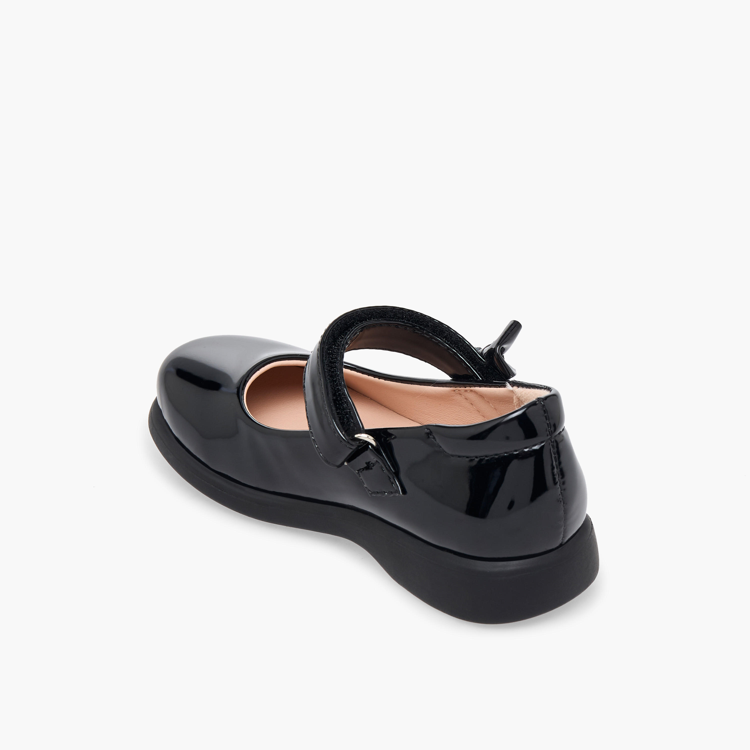 حذاء مدرسي بشريط إغلاق لاصق وفيونكة للبنات من فلورا بيلا-girls-shoes-schoolshoes-image-5