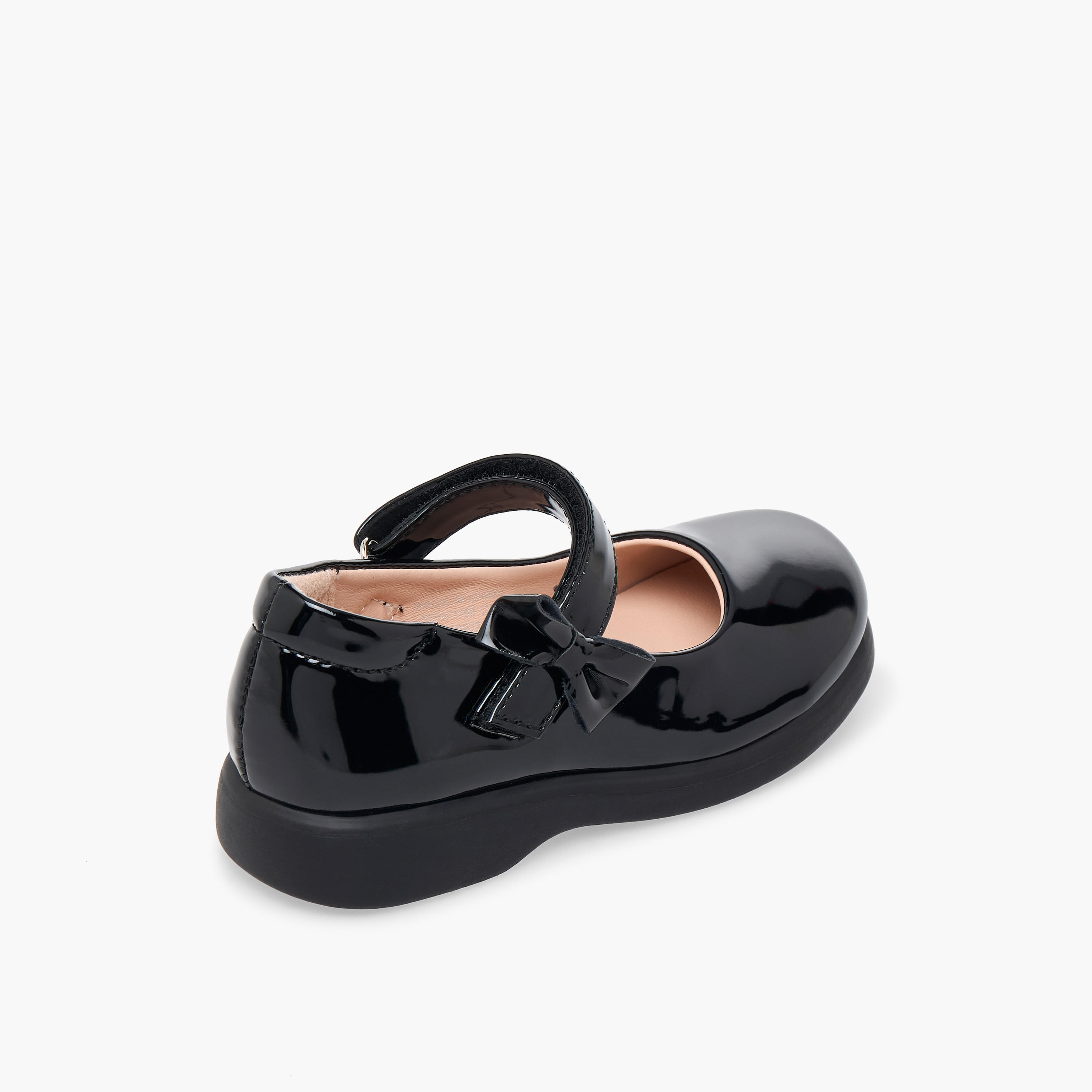حذاء مدرسي بشريط إغلاق لاصق وفيونكة للبنات من فلورا بيلا-girls-shoes-schoolshoes-image-6