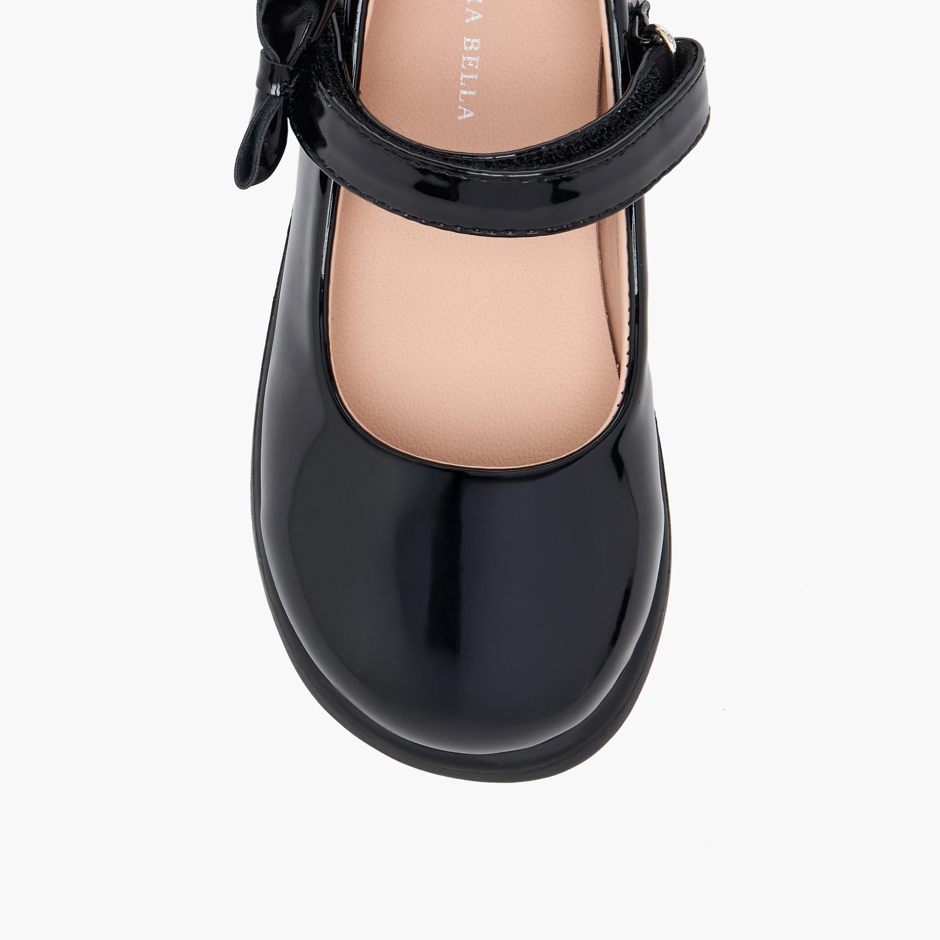 حذاء مدرسي بشريط إغلاق لاصق وفيونكة للبنات من فلورا بيلا-girls-shoes-schoolshoes-image-7