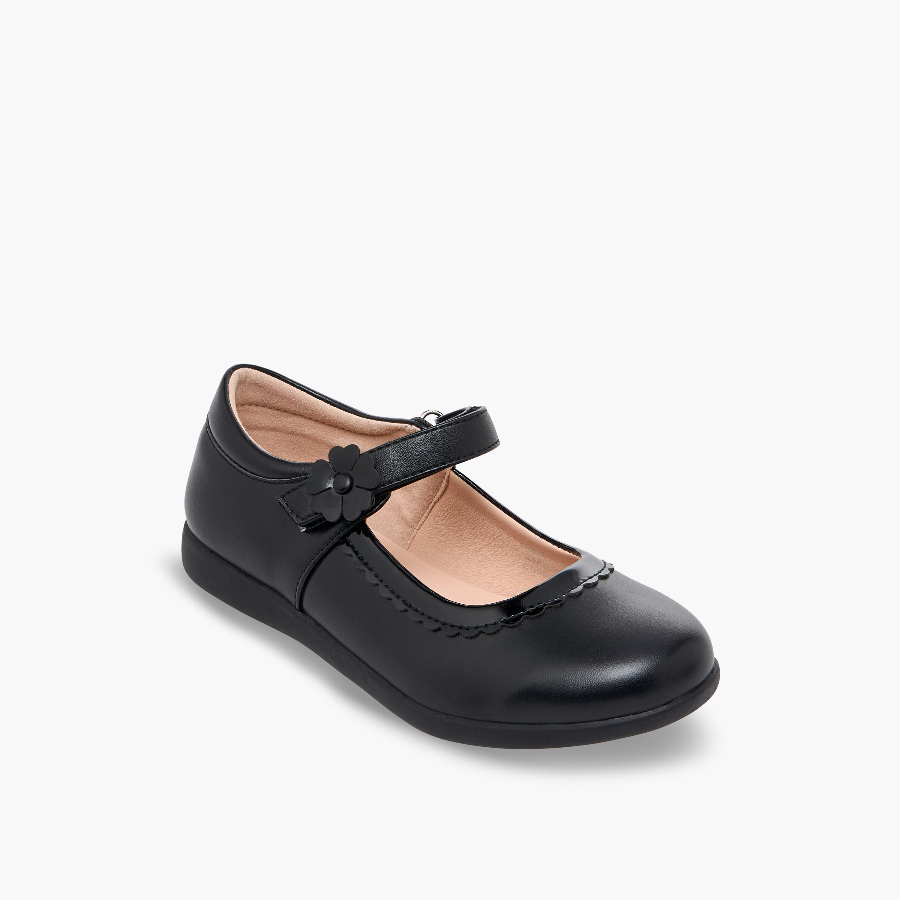 Flora Bella Girls Floral Accent Hook & Loop School Shoes-girls-shoes-maryjanes-image-2