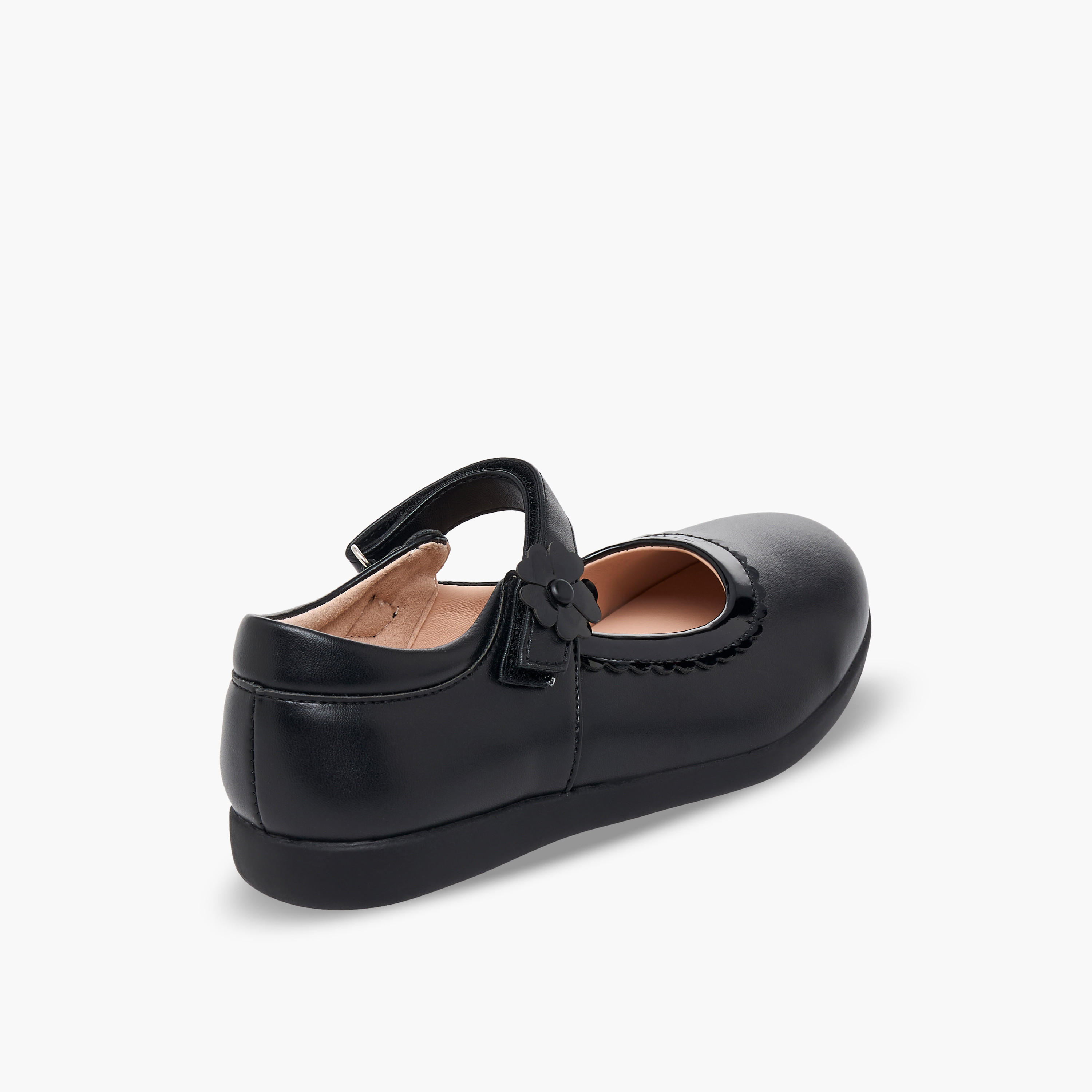 Flora Bella Girls Floral Accent Hook & Loop School Shoes-girls-shoes-maryjanes-image-6