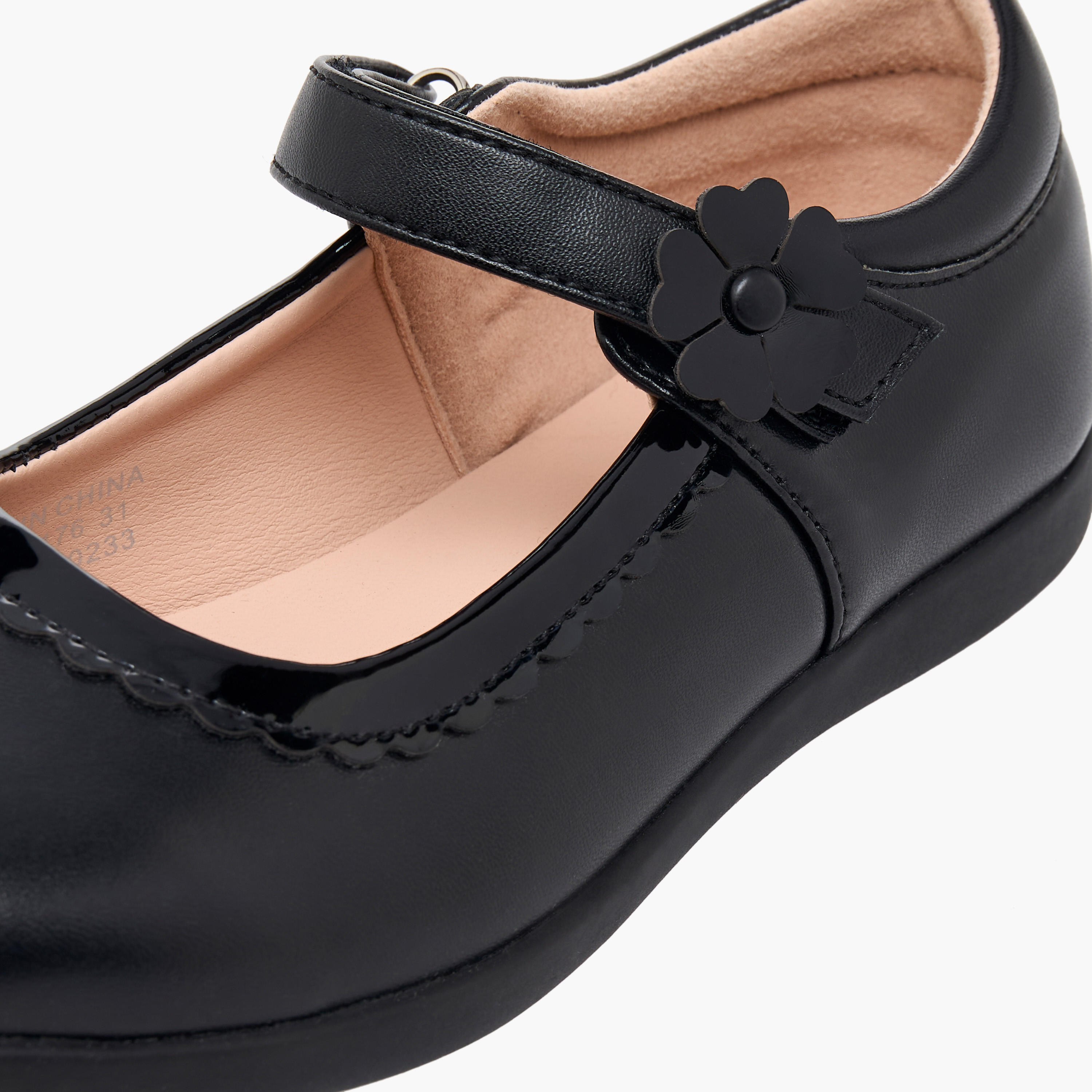 Flora Bella Girls Floral Accent Hook & Loop School Shoes-girls-shoes-maryjanes-image-8