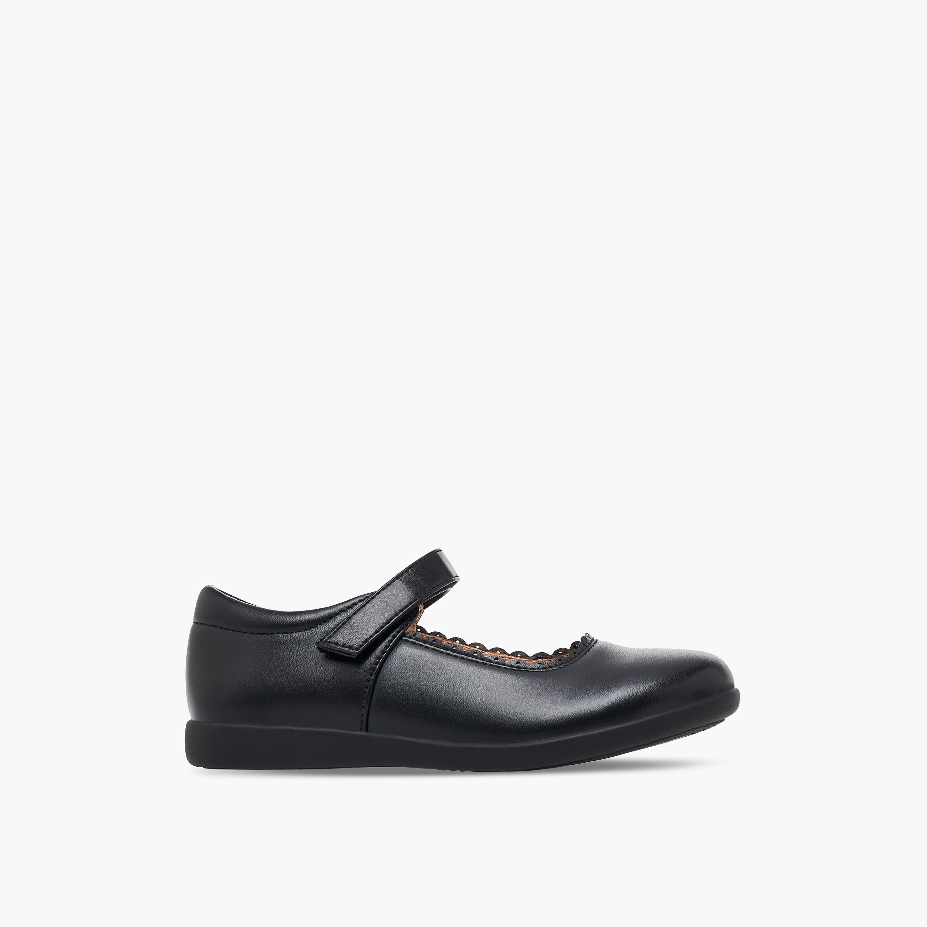 حذاء مدرسي بتفاصيل حواف متموجة وشريط إغلاق لاصق للبنات من فلورا بيلا-girls-shoes-maryjanes-image-3